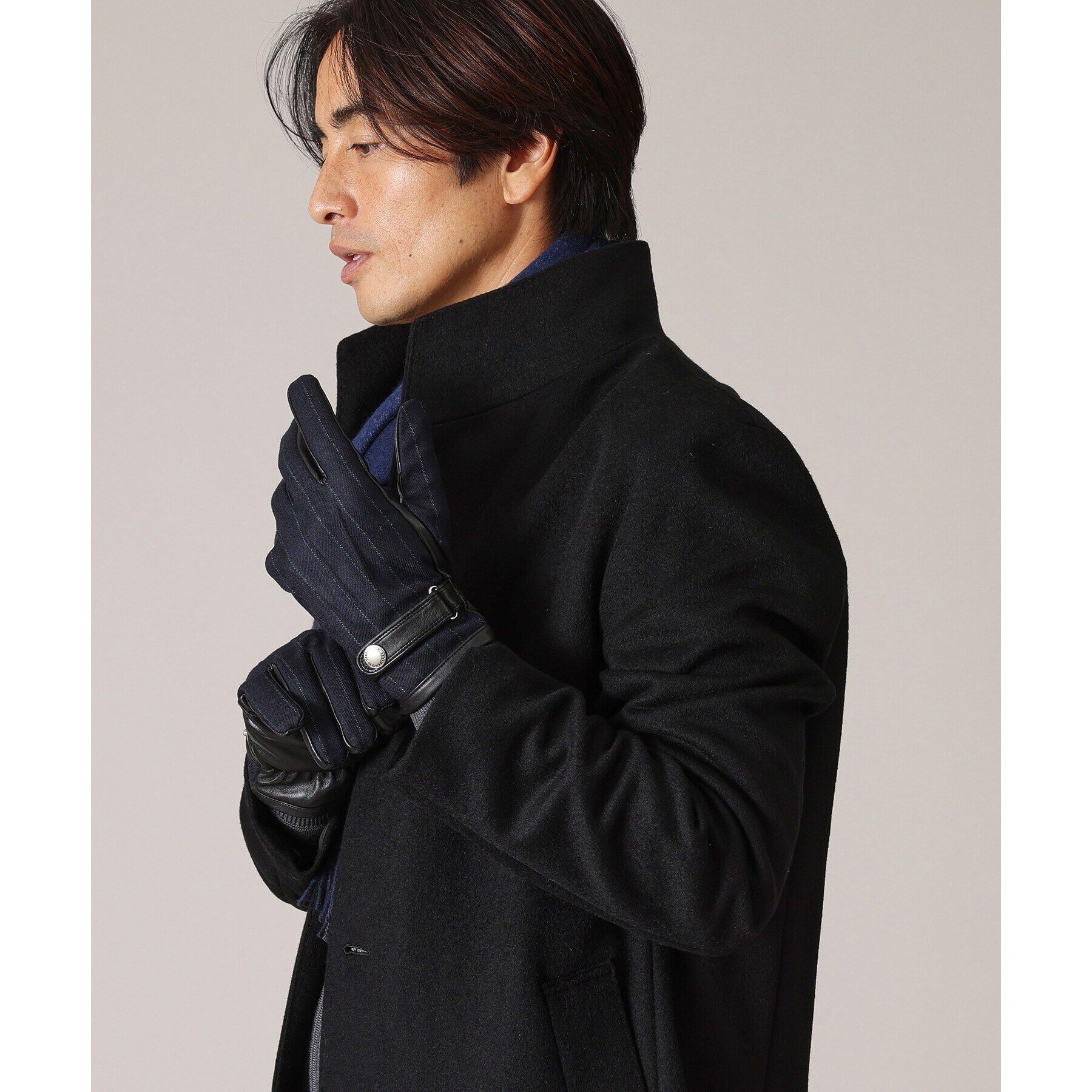 TAKEO KIKUCHI「【スマホ対応】ウール&times;レザー コンビ グローブ」|手袋|