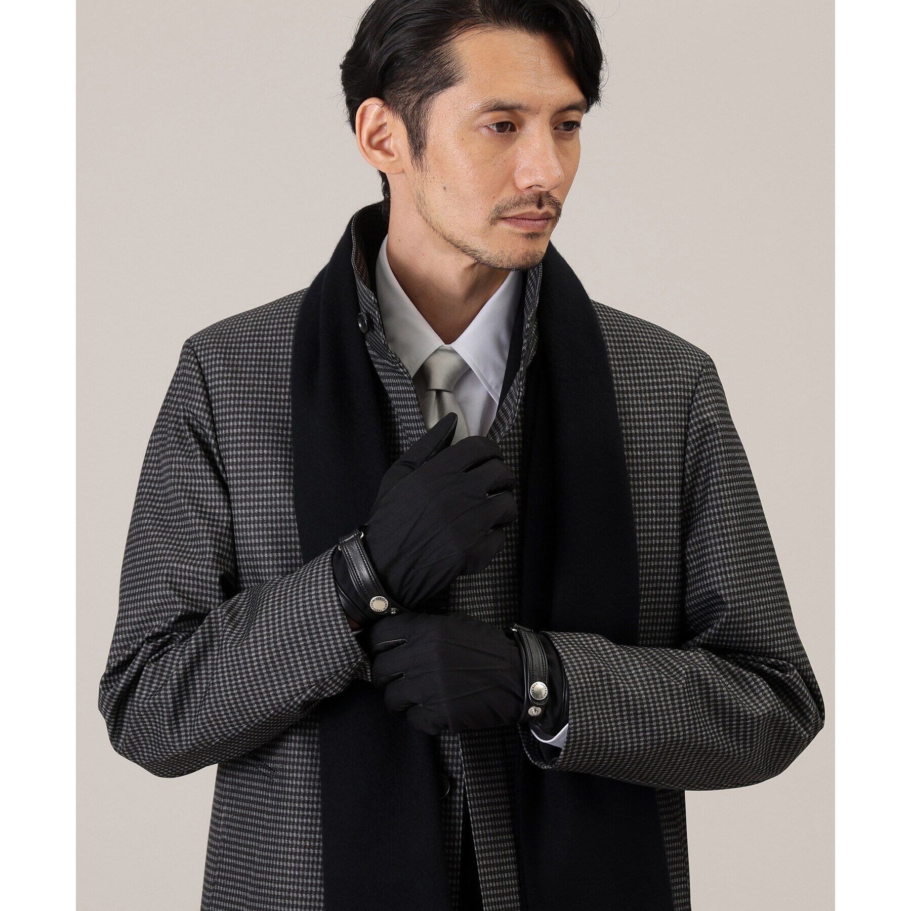 TAKEO KIKUCHI「【スマホ対応】ウール&times;レザー コンビ グローブ」|手袋|