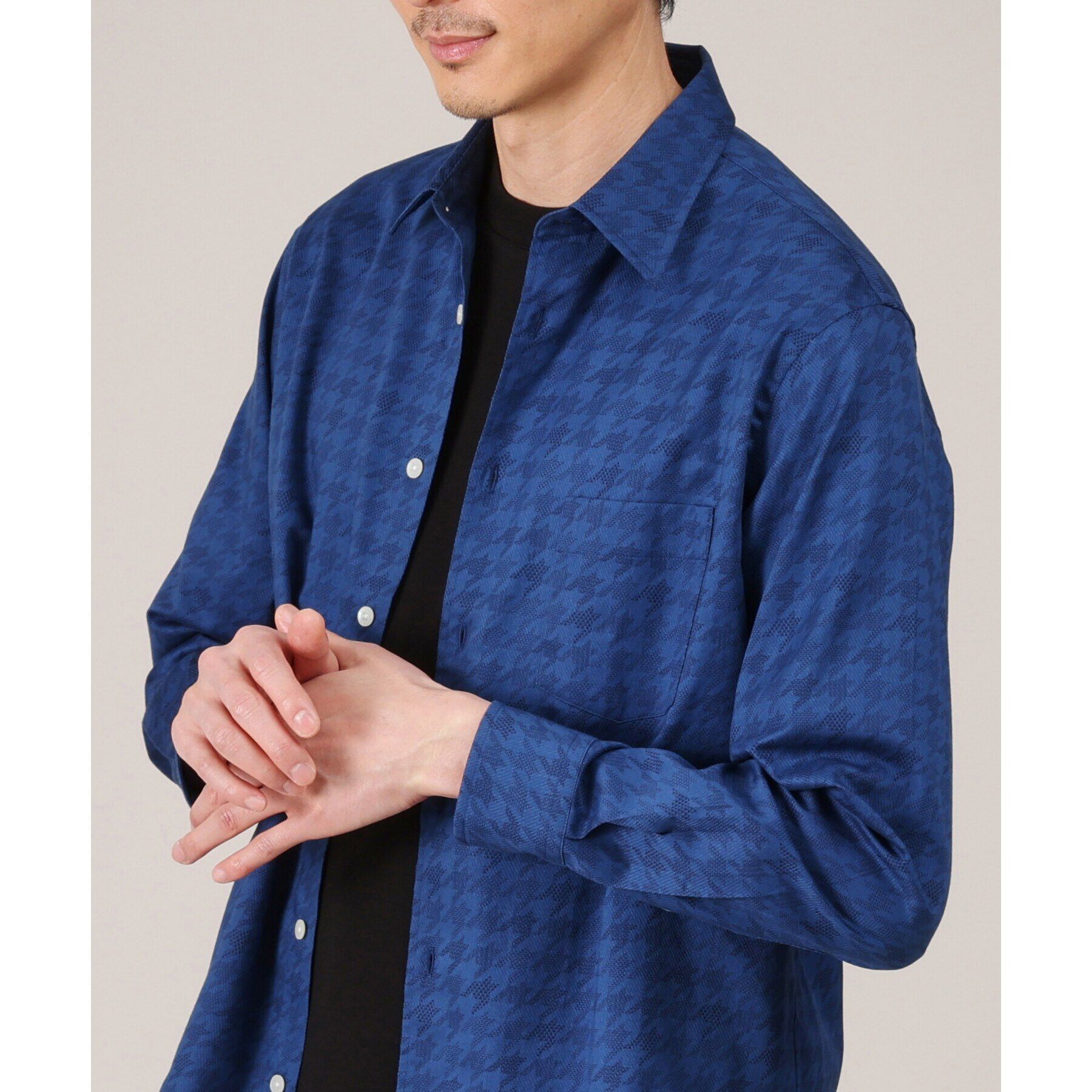 TAKEO KIKUCHI「【Made in JAPAN】千鳥プリント シャツ」|シャツ・ブラウス|