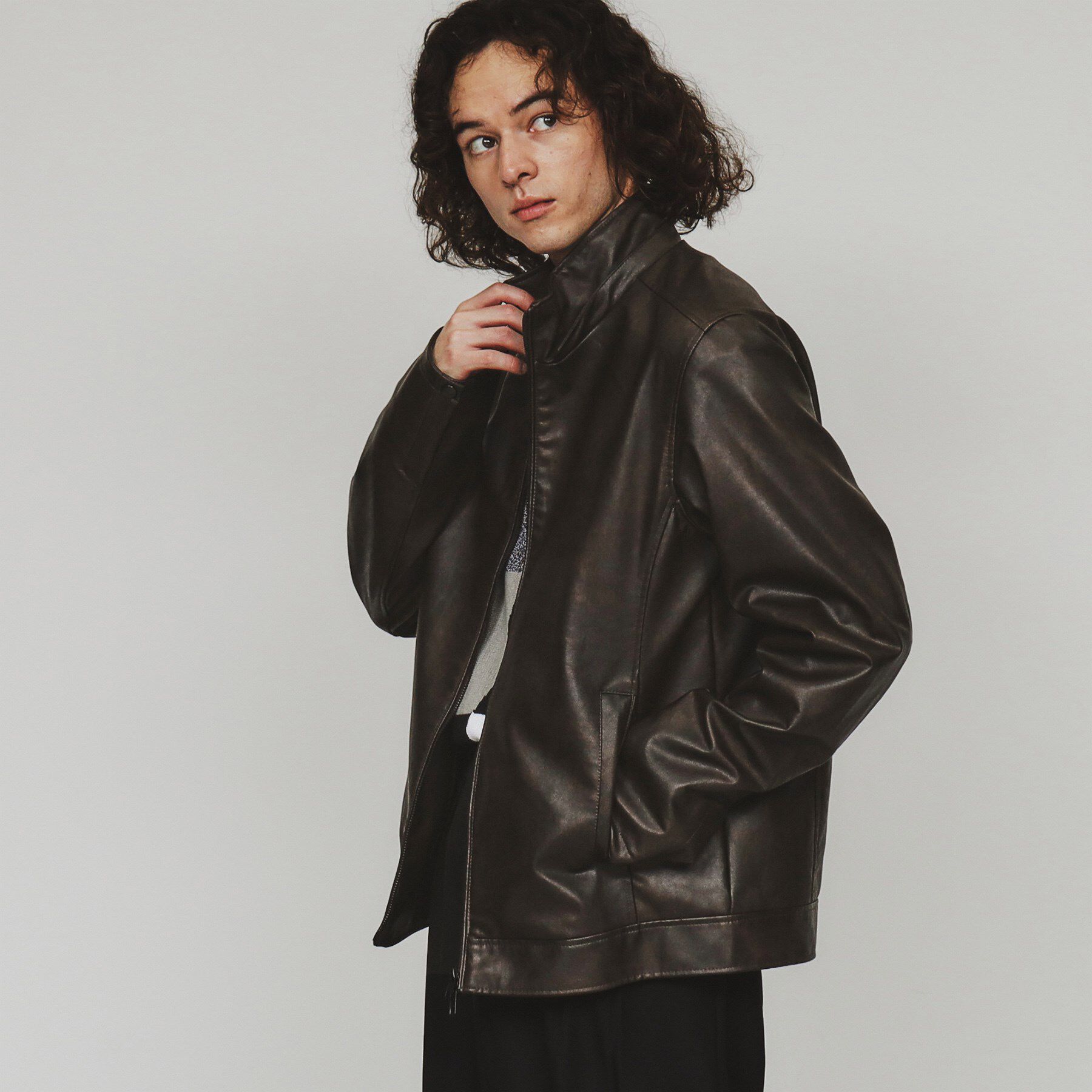 tk.TAKEO KIKUCHI「フードライダースジャケット」|ブルゾン・スタジャン|