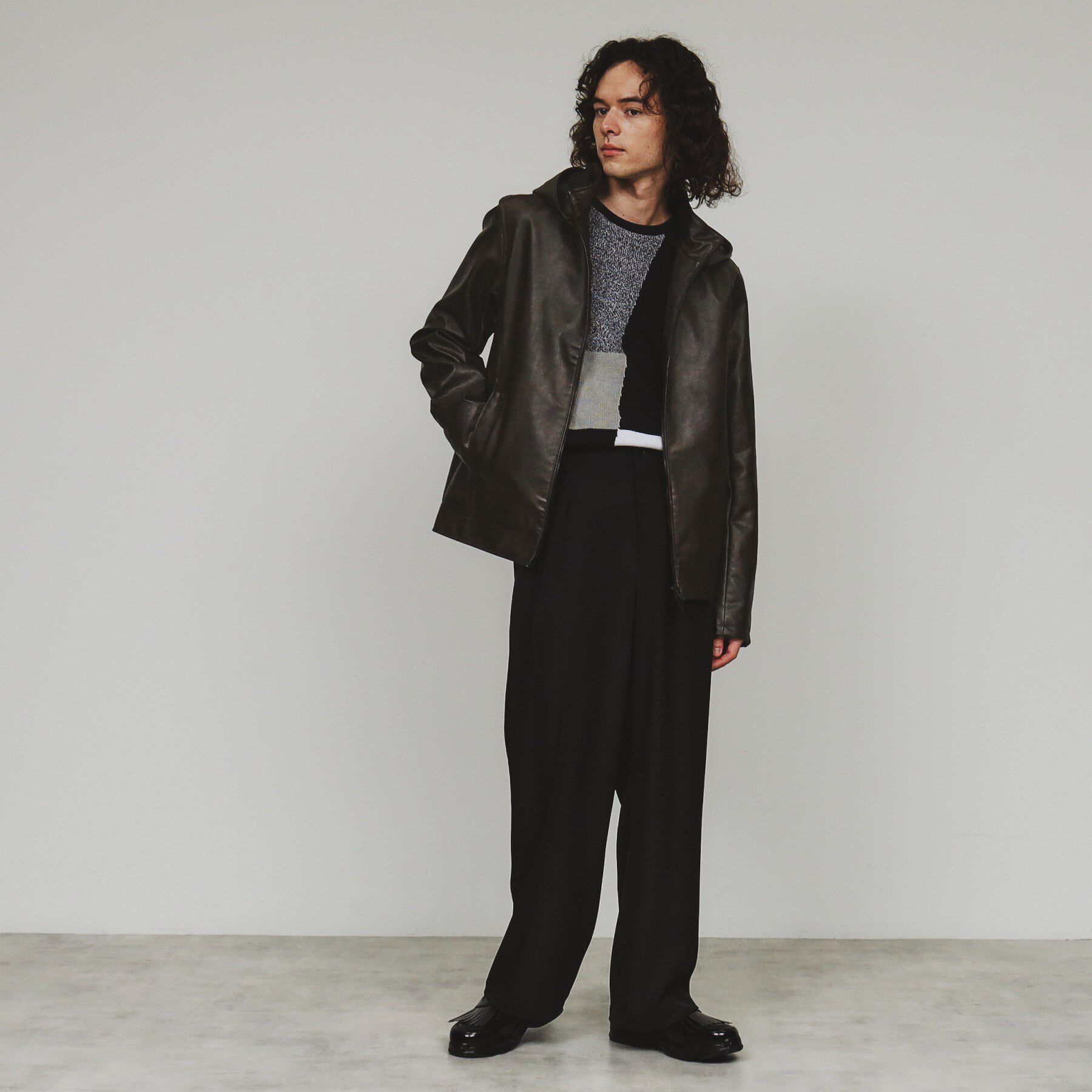 tk.TAKEO KIKUCHI「フードライダースジャケット」|ブルゾン・スタジャン|