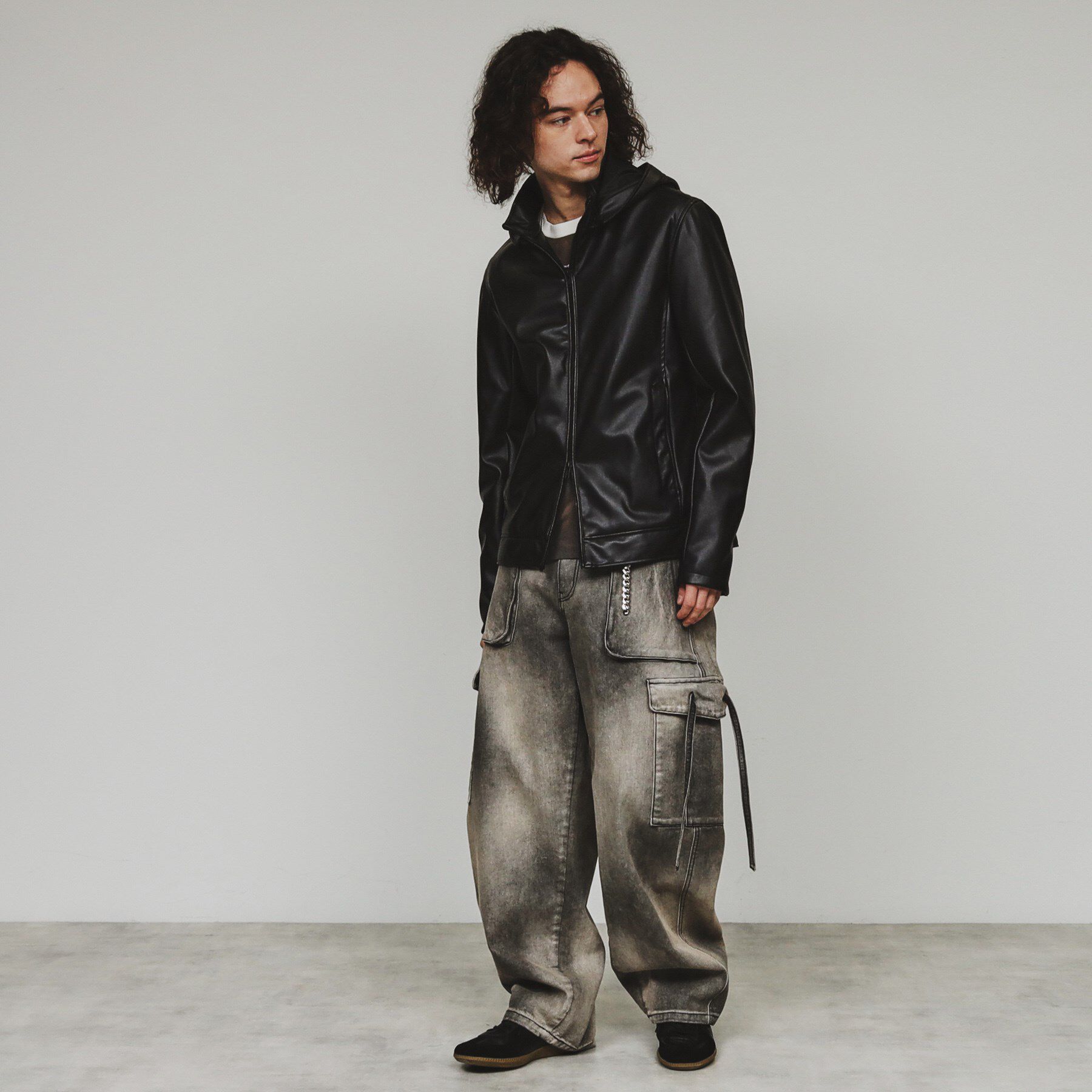 tk.TAKEO KIKUCHI「フードライダースジャケット」|ブルゾン・スタジャン|