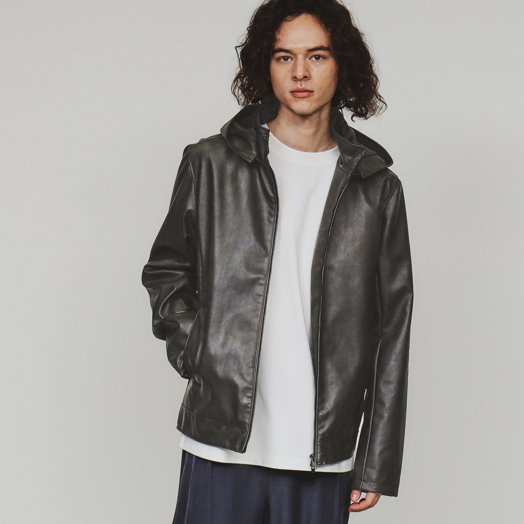 tk.TAKEO KIKUCHI「フードライダースジャケット」|ブルゾン・スタジャン|