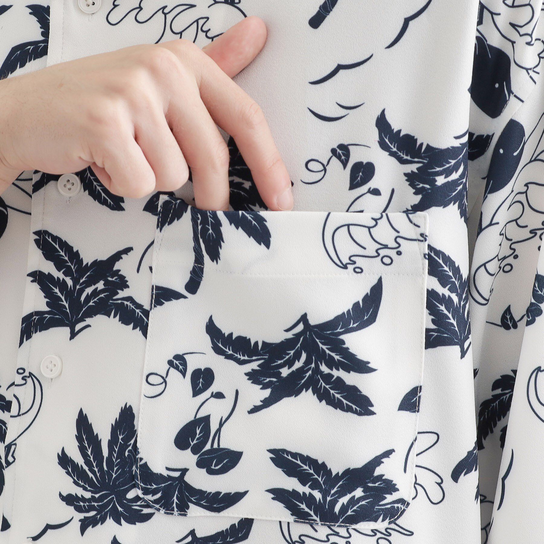 tk.TAKEO KIKUCHI「梨地クジラ柄オープンカラーシャツ」|シャツ・ブラウス|