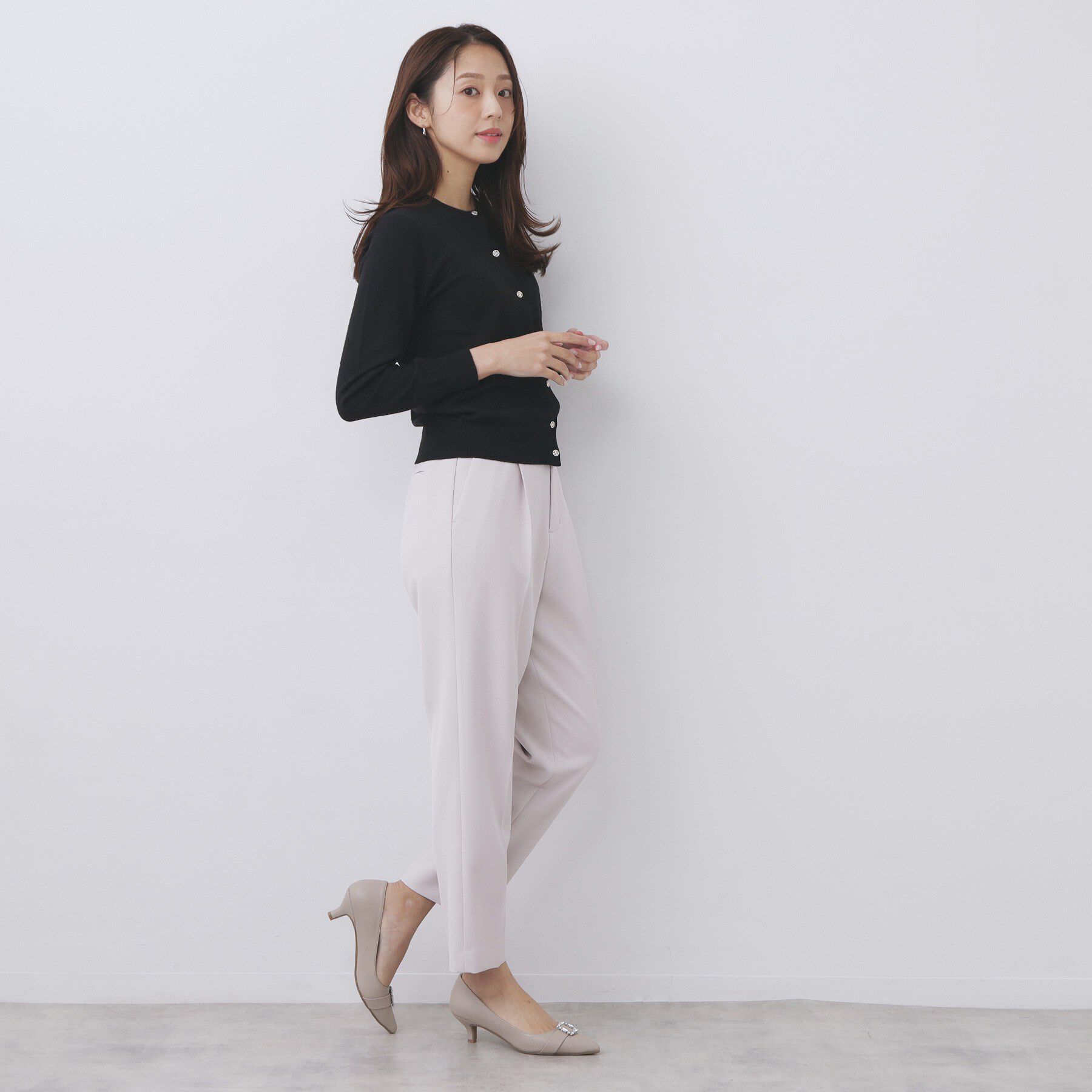 index「柄編みクルーネックカーディガン【洗濯機OK】」|カーディガン|