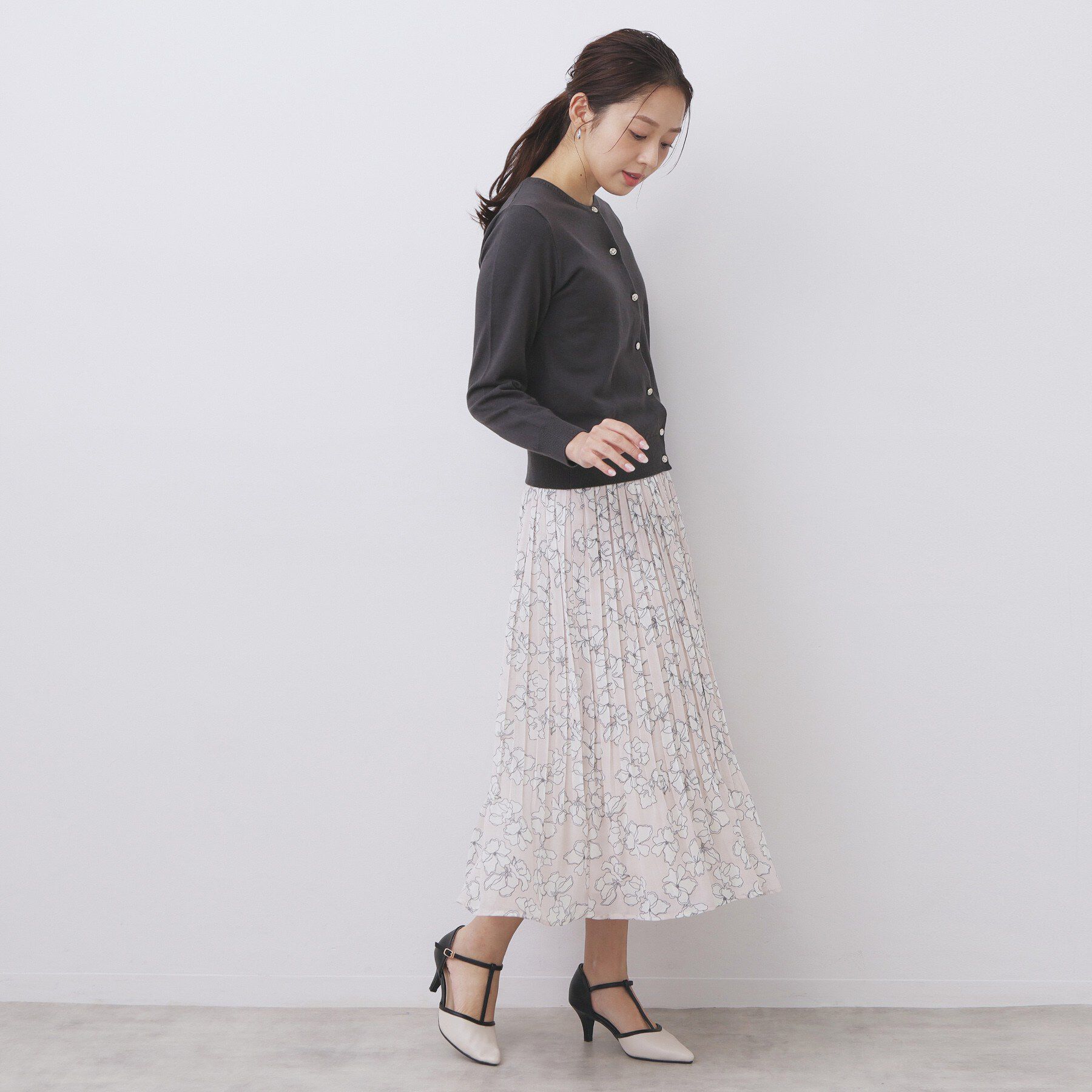 index「柄編みクルーネックカーディガン【洗濯機OK】」|カーディガン|