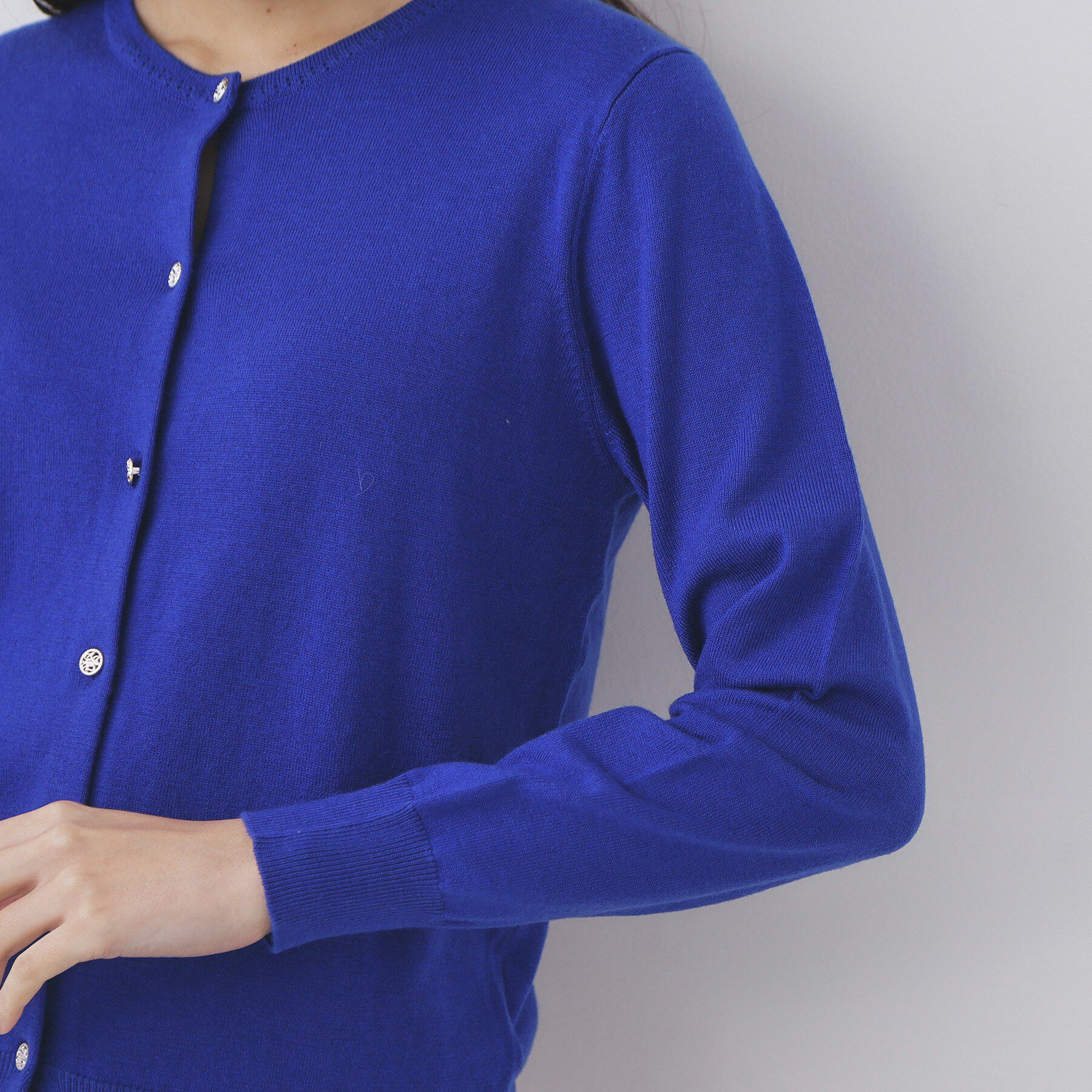 index「柄編みクルーネックカーディガン【洗濯機OK】」|カーディガン|