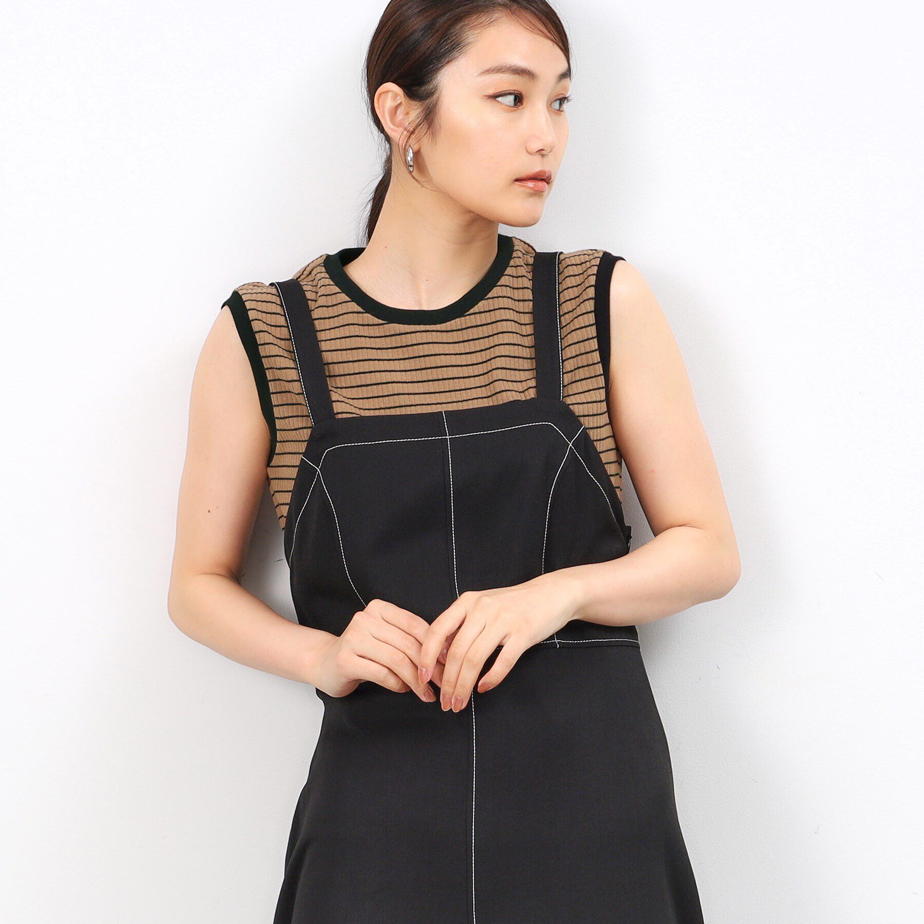 OPAQUE.CLIP「《Oggi掲載》リブノースリーブカットソー【洗濯機洗い可】」|Tシャツ・カットソー|モカブラウン(342