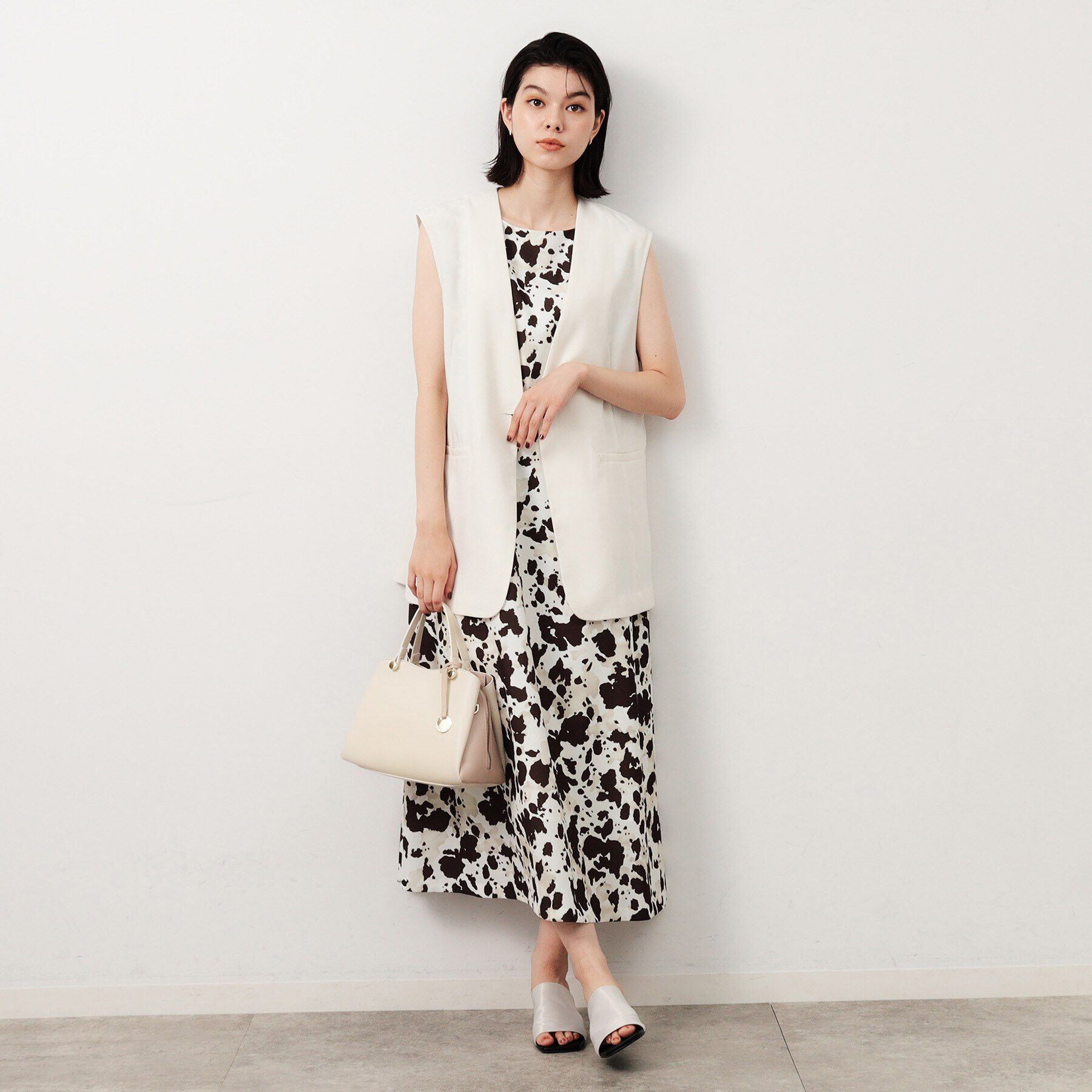 OPAQUE.CLIP「【2WAY】スムース合皮バイカラーミドルボストンバッグ」|ボストンバッグ|