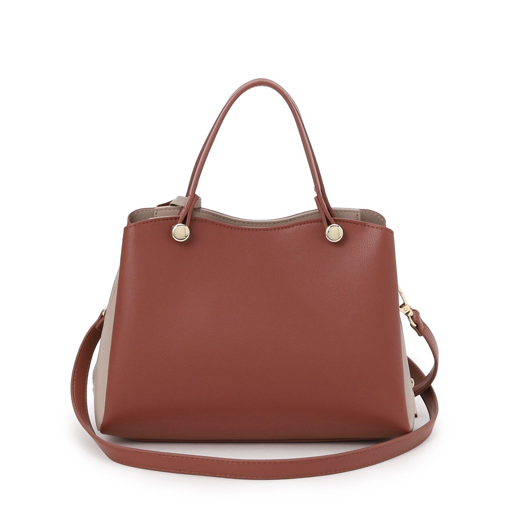 OPAQUE.CLIP「【2WAY】スムース合皮バイカラーミドルボストンバッグ」|ボストンバッグ|