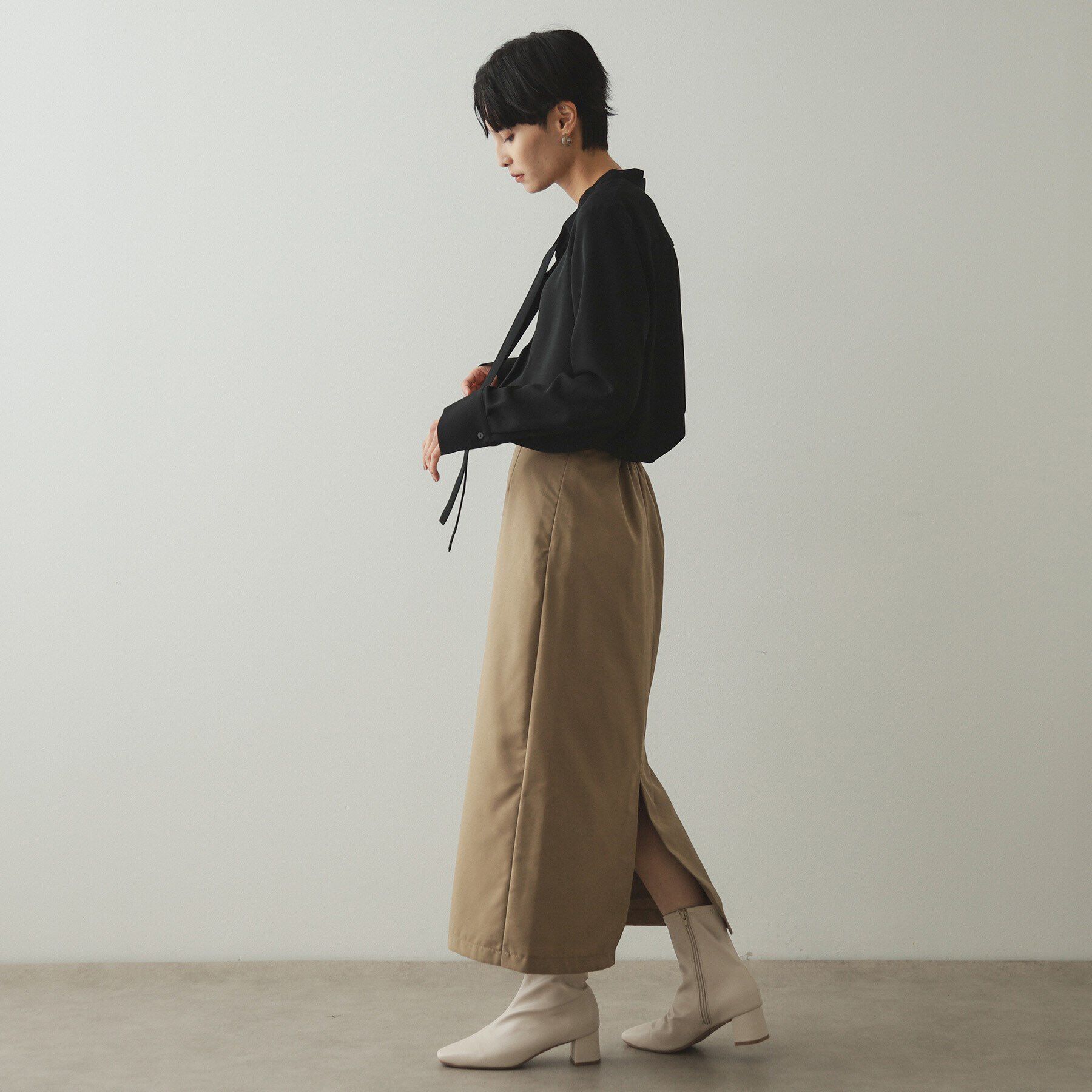 OPAQUE.CLIP「《美人百花掲載》ボウタイジョーゼットブラウス【洗濯機洗い可】」|シャツ・ブラウス|