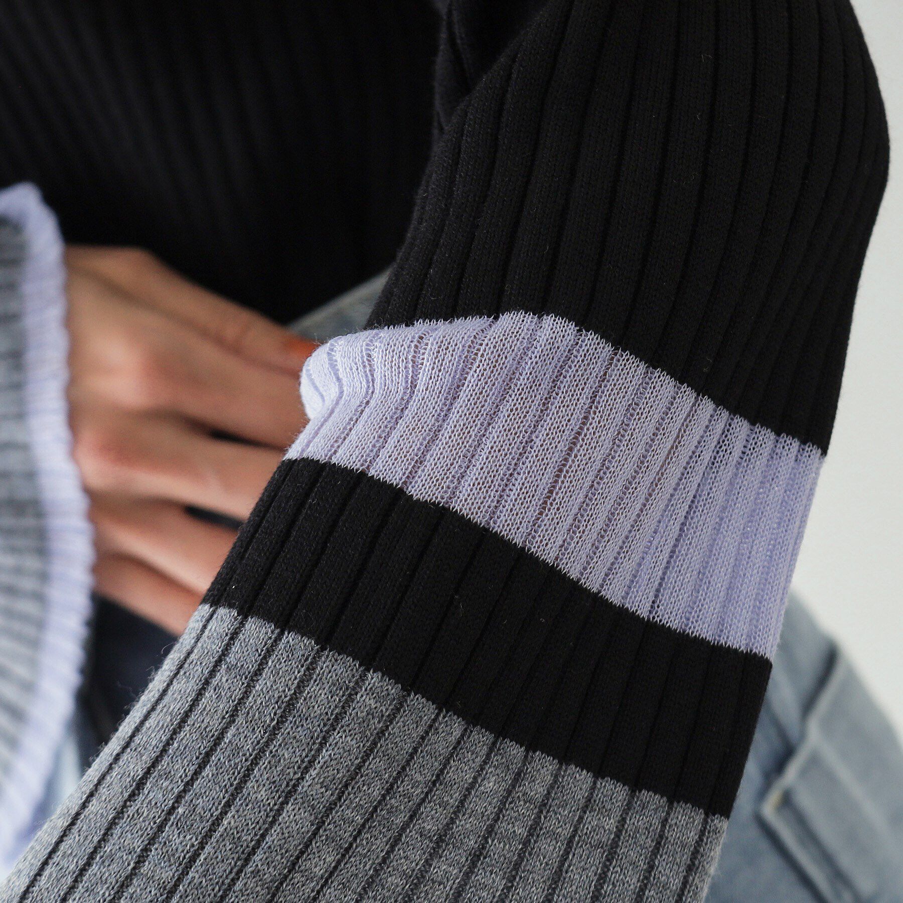 OPAQUE.CLIP「《Oggi掲載》配色フレアースリーブニット【洗濯機洗い可】」|ニット・セーター|