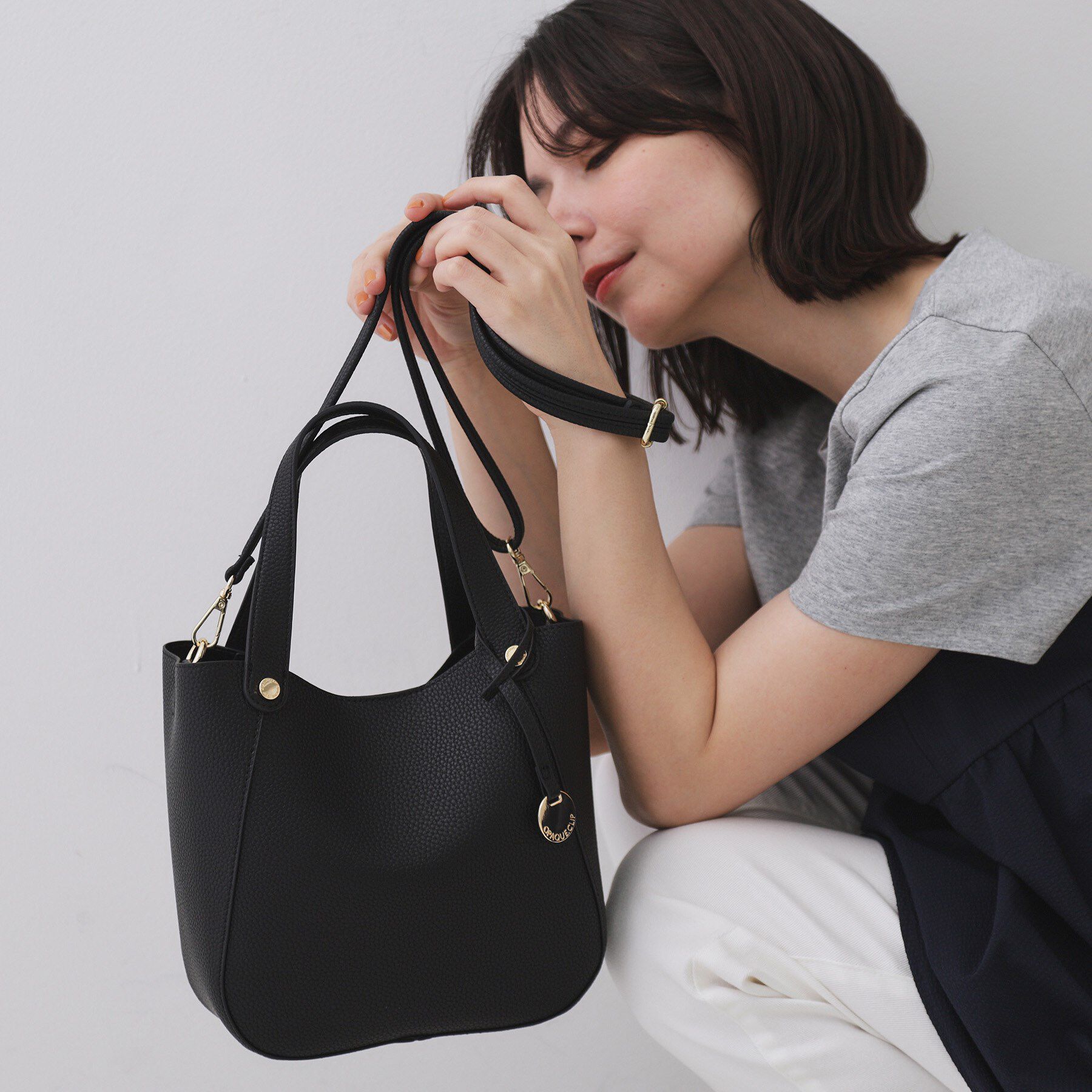 OPAQUE.CLIP「【軽量/2WAY】コインカシメシュリンクミドルトートバッグ」|トートバッグ|