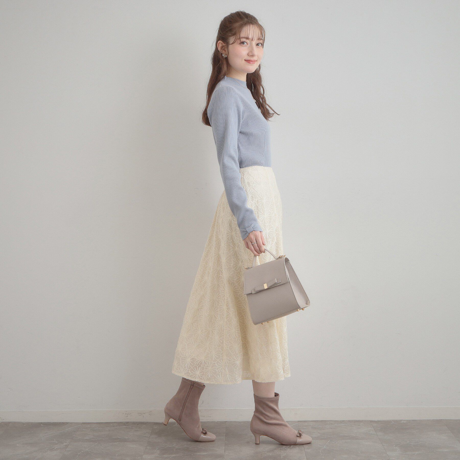 Couture broach「【洗える・着映え・通勤】フラワーエンブロスカート」|スカート|