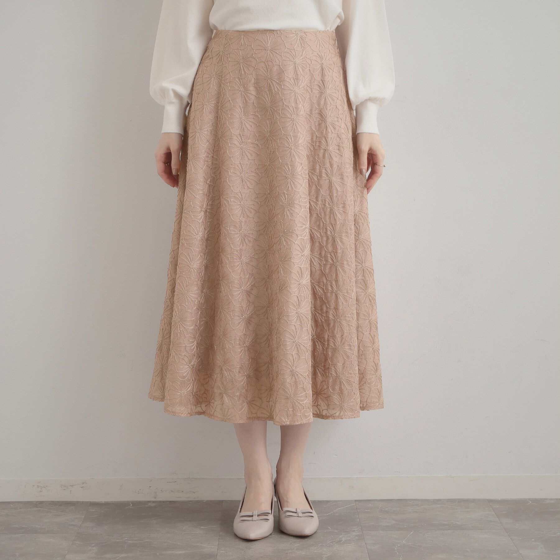 Couture broach「【洗える・着映え・通勤】フラワーエンブロスカート」|スカート|