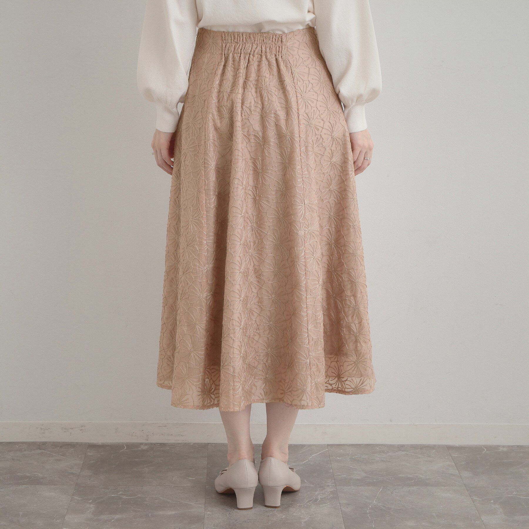 Couture broach「【洗える・着映え・通勤】フラワーエンブロスカート」|スカート|