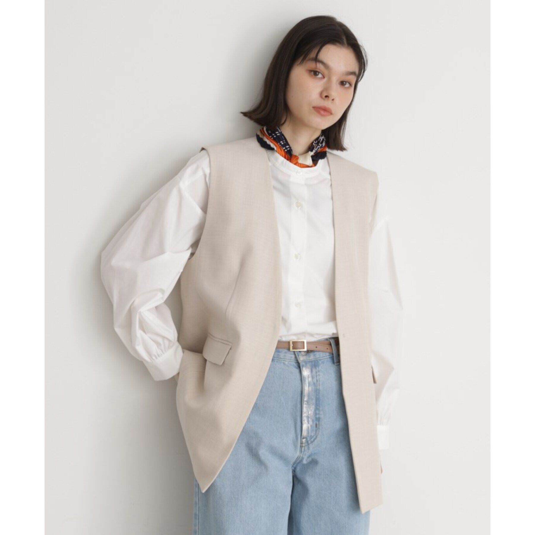 THE SHOP TK「【セットアップ可】リサイクルシャークスキンジレ/洗える」|ベスト・ジレ|