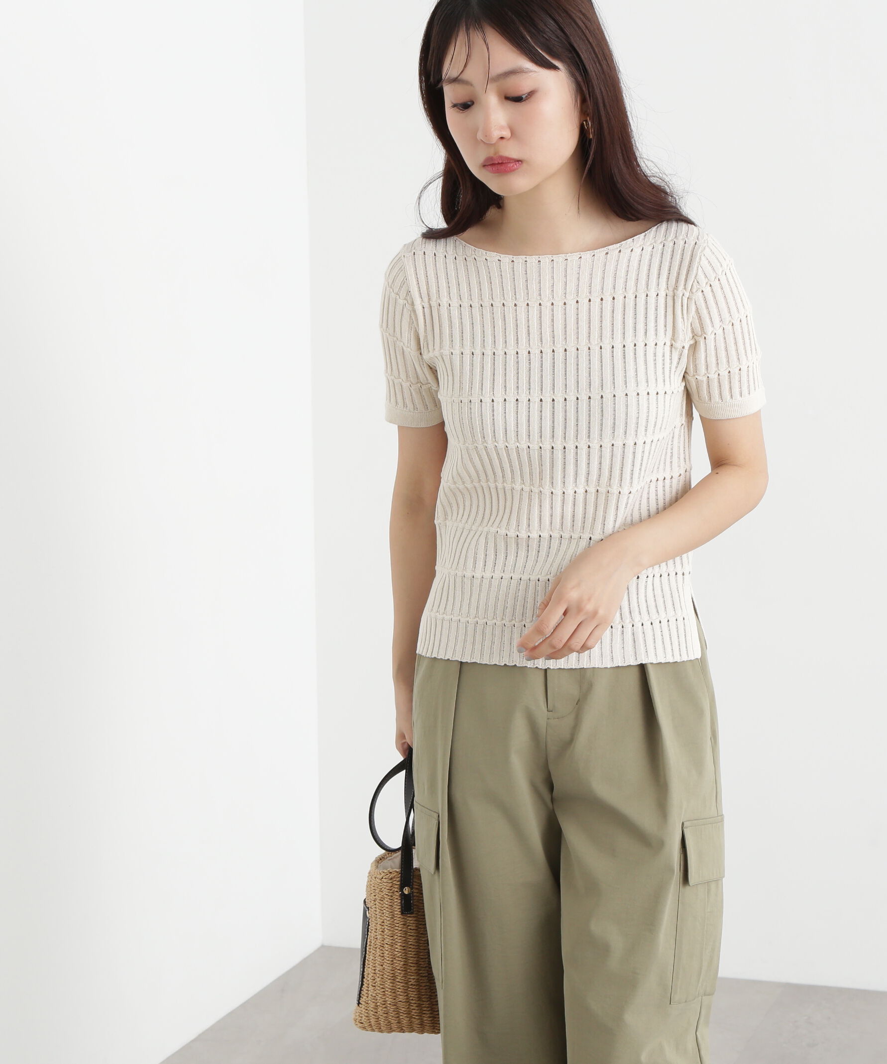  「ハリヌキ変形リブニット」|ニット・セーター|