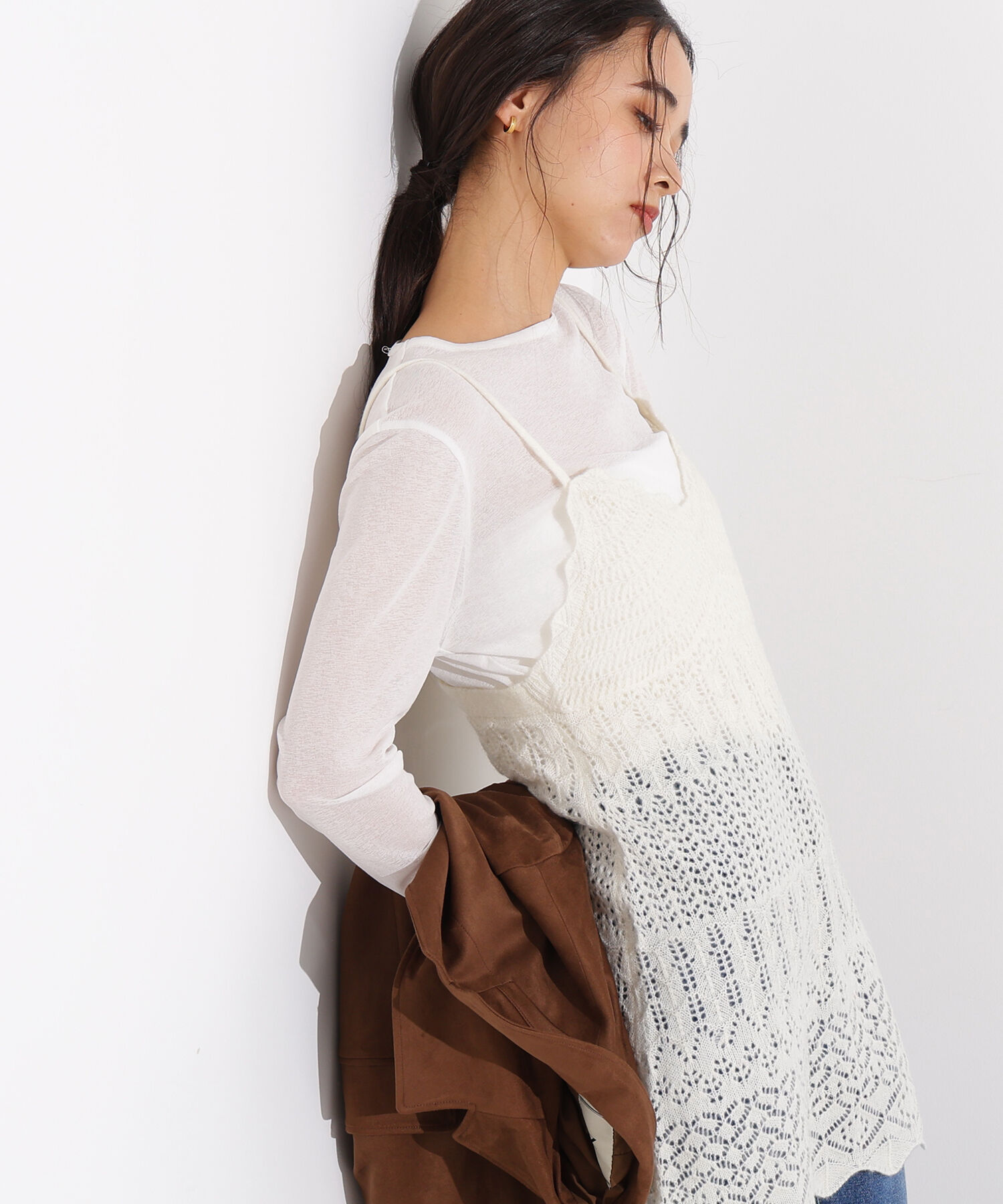  「カギアミ風ヘアリーニットビスチェ」|ニット・セーター|