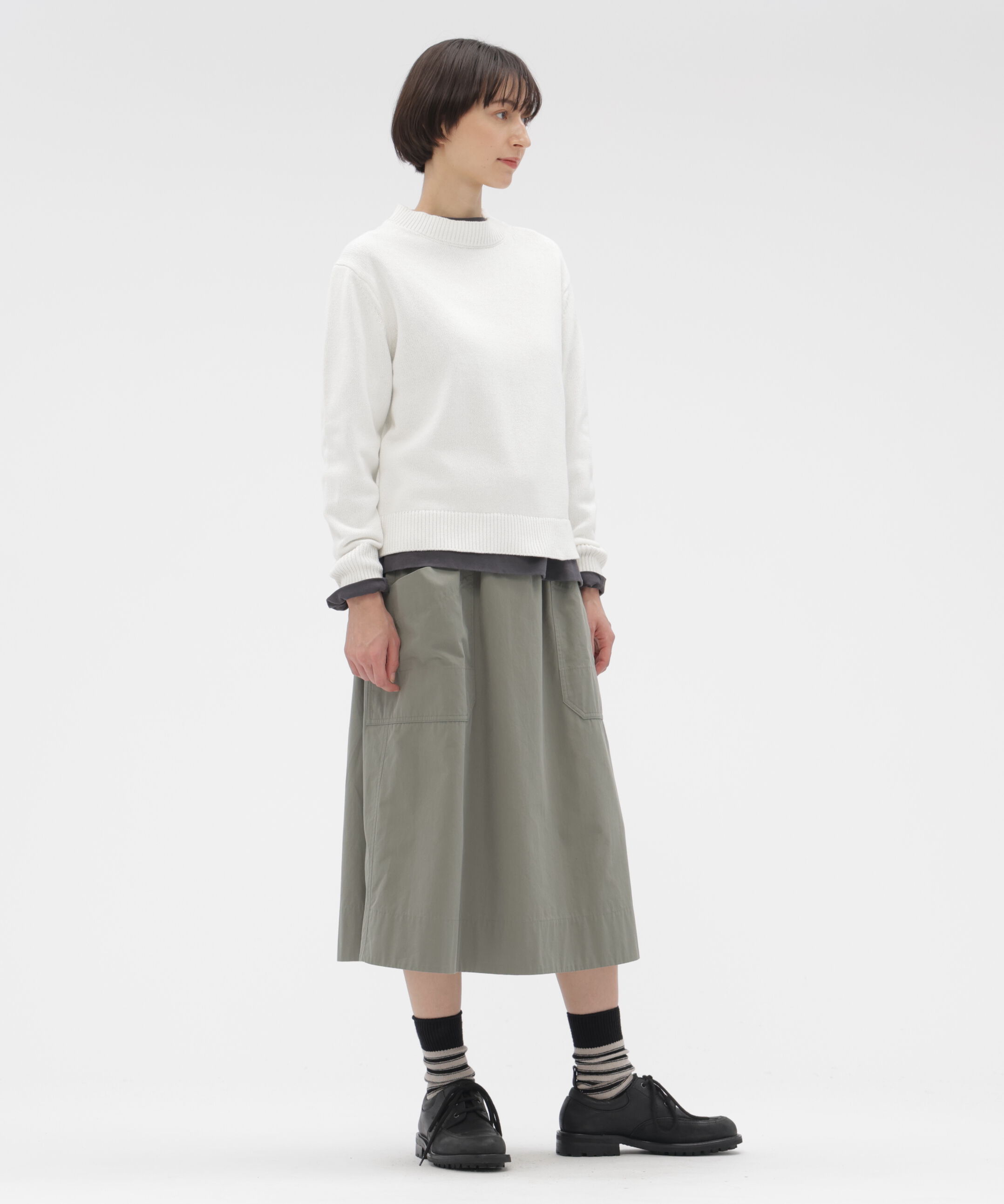 MHL.「COTTON CUPRA PLAINWEAVE SKIRT」|スカート|