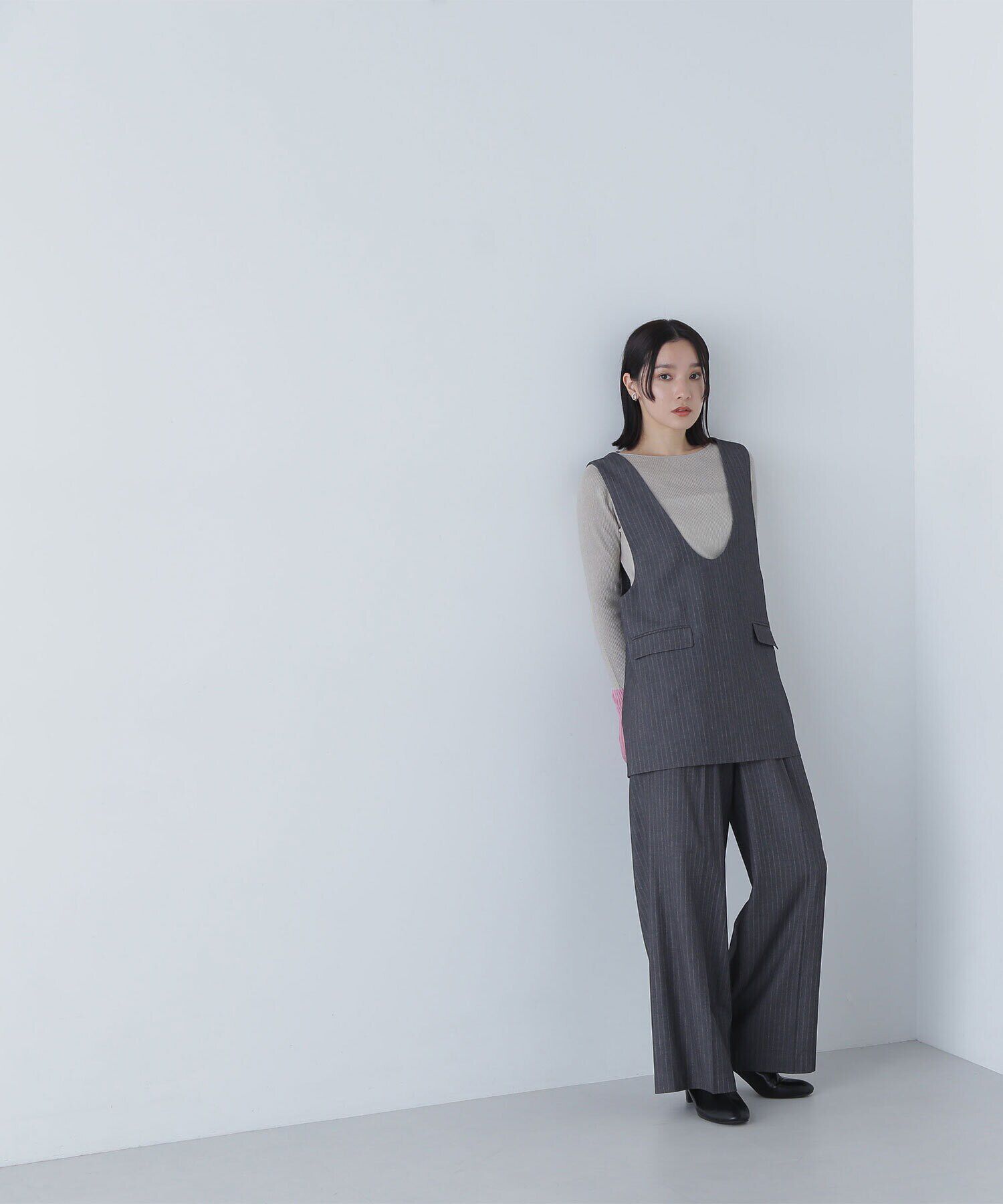  「Uネックチュニック＆ワイドパンツ」|ワンピース|