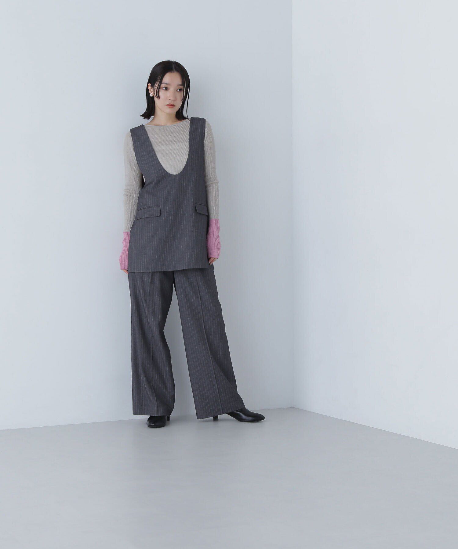  「Uネックチュニック＆ワイドパンツ」|ワンピース|