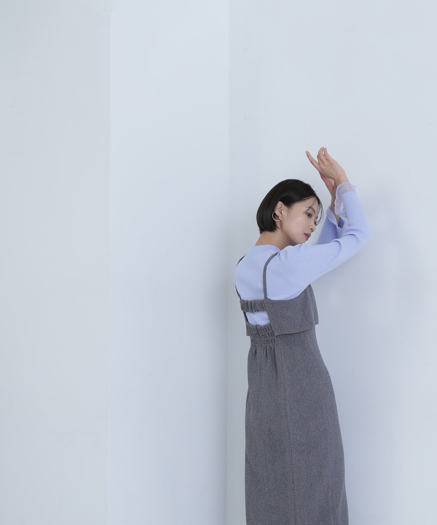  「ツイーディーラメナロージャンスカ」|ワンピース|グレー