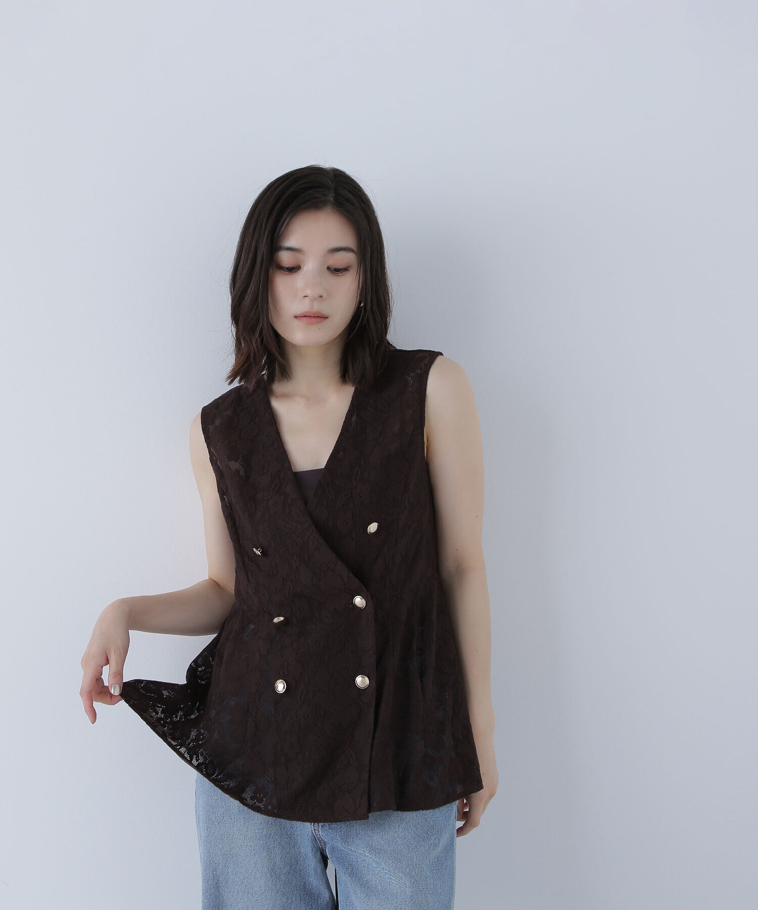  「メッシュレース SETUP ジレ」|ブルゾン・スタジャン|