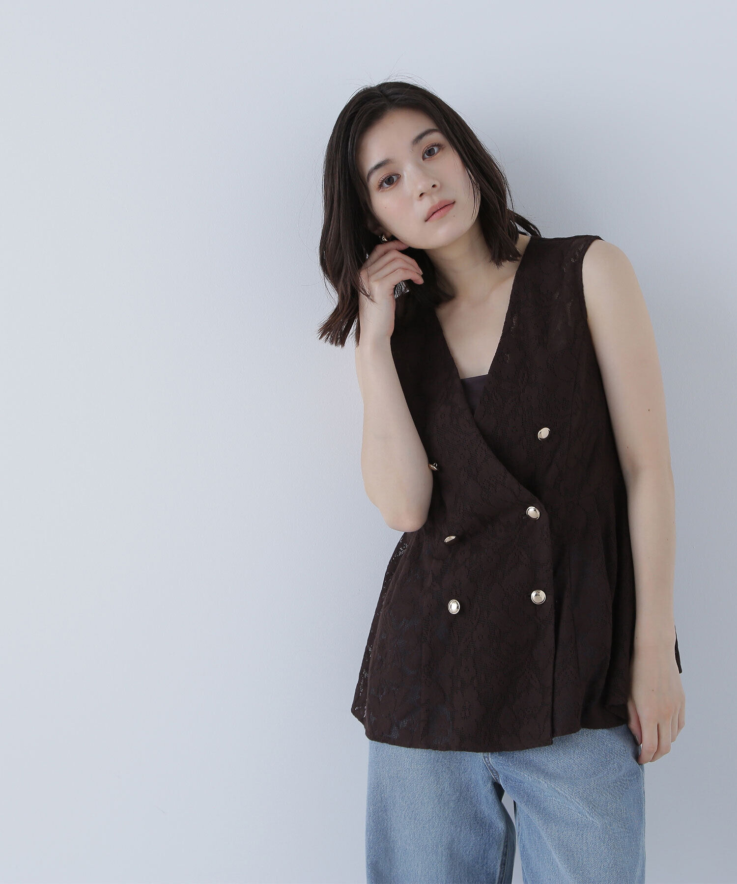  「メッシュレース SETUP ジレ」|ブルゾン・スタジャン|