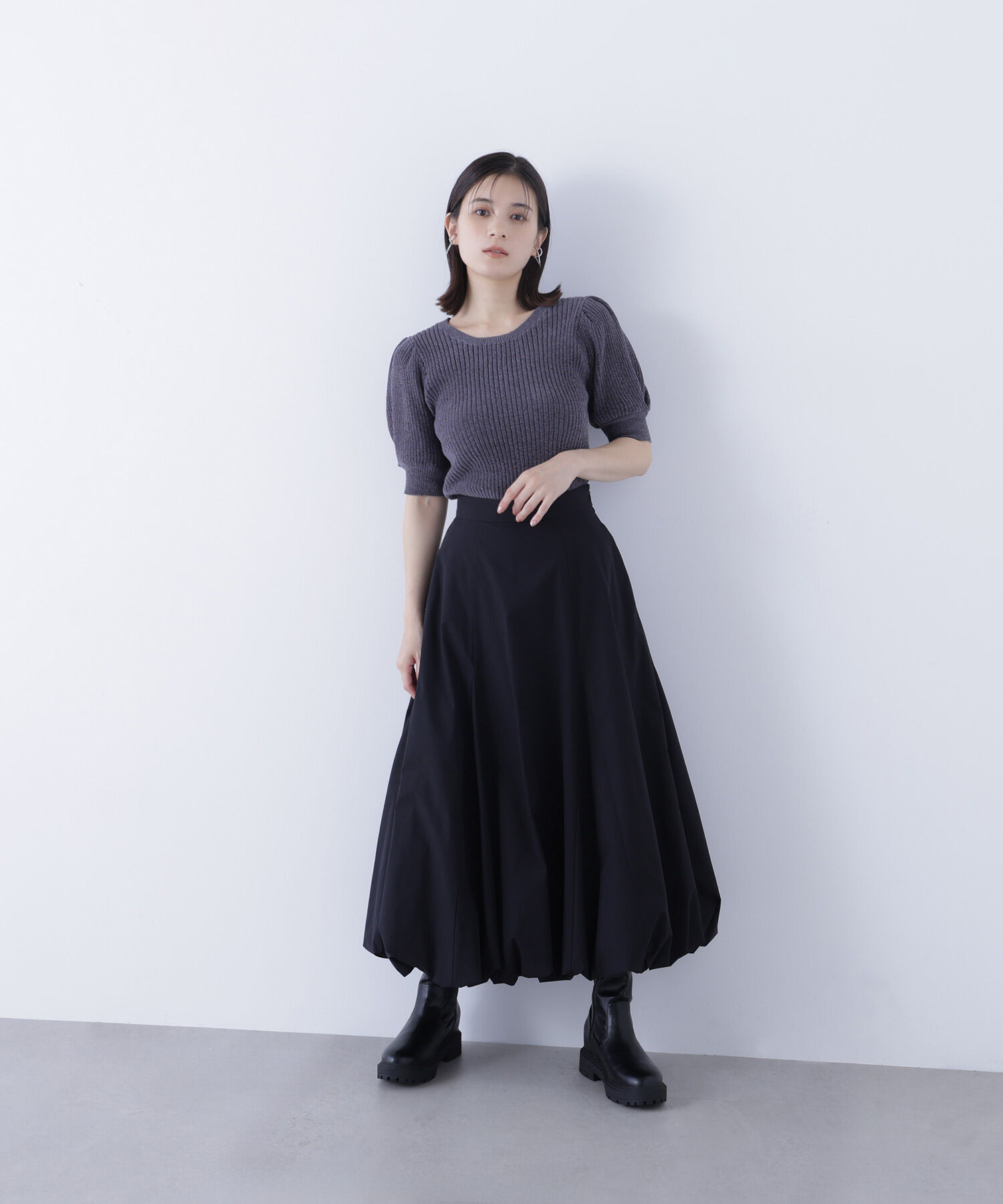  「ギャザースリーブモールニット」|ニット・セーター|