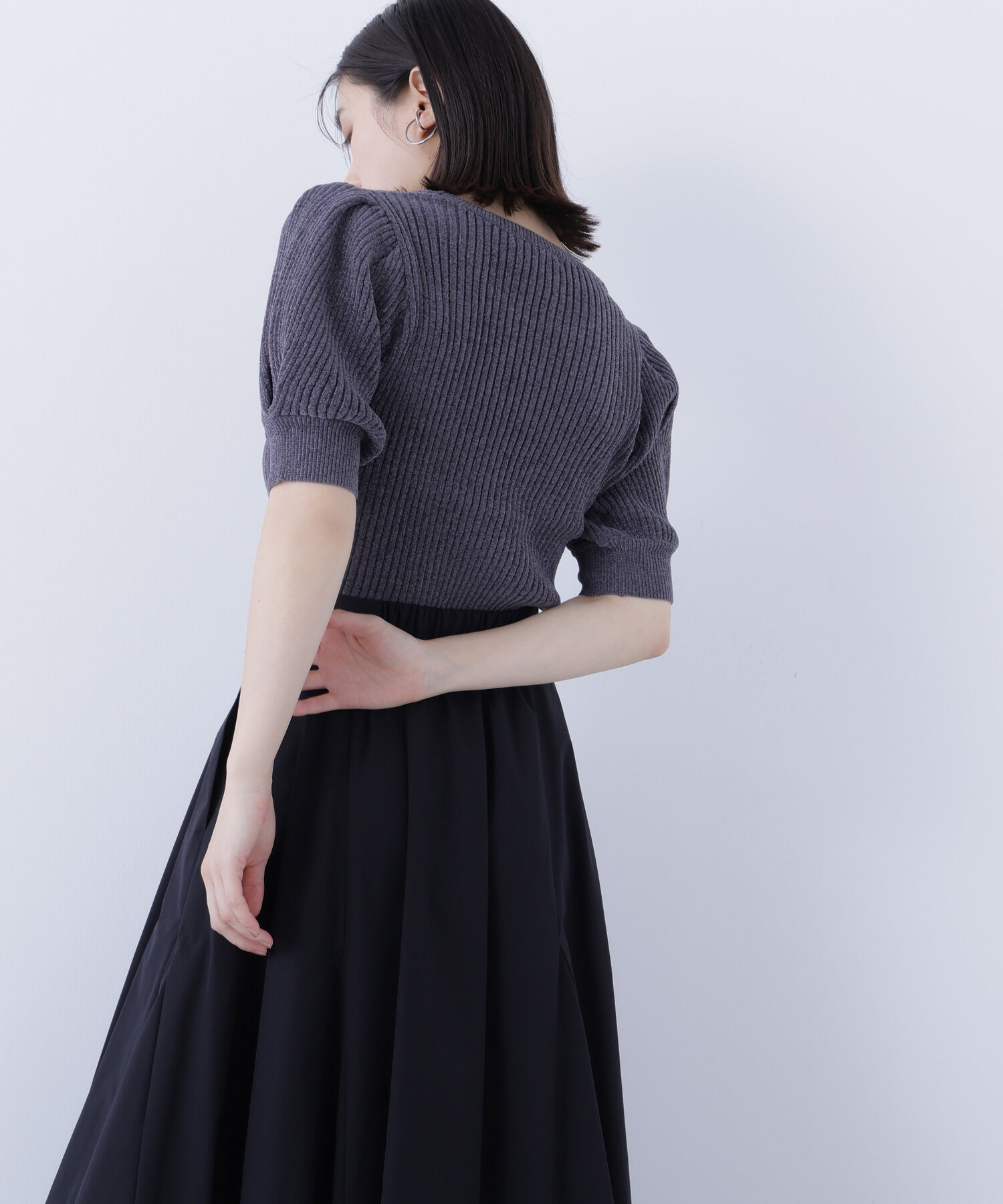  「ギャザースリーブモールニット」|ニット・セーター|