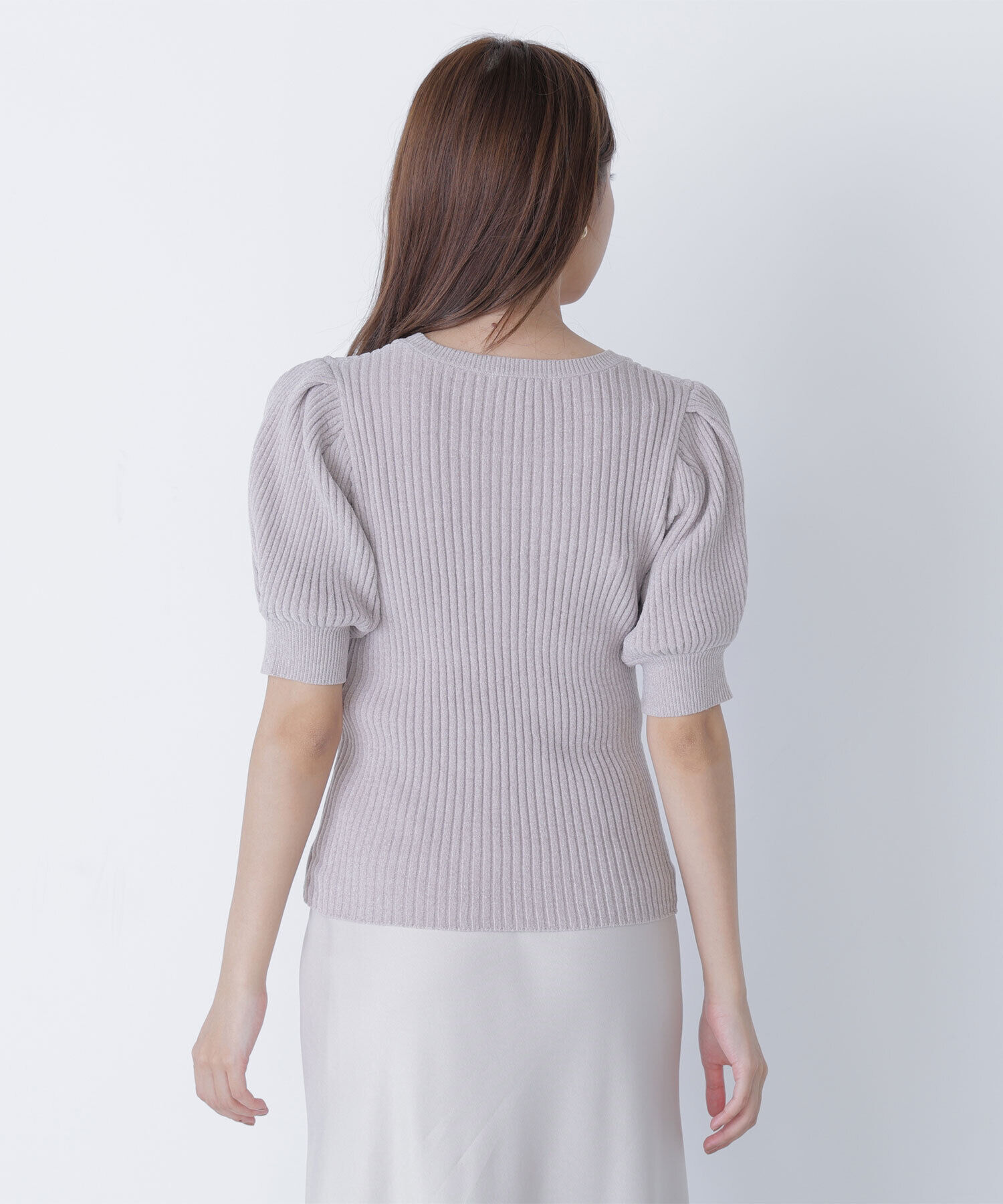  「ギャザースリーブモールニット」|ニット・セーター|