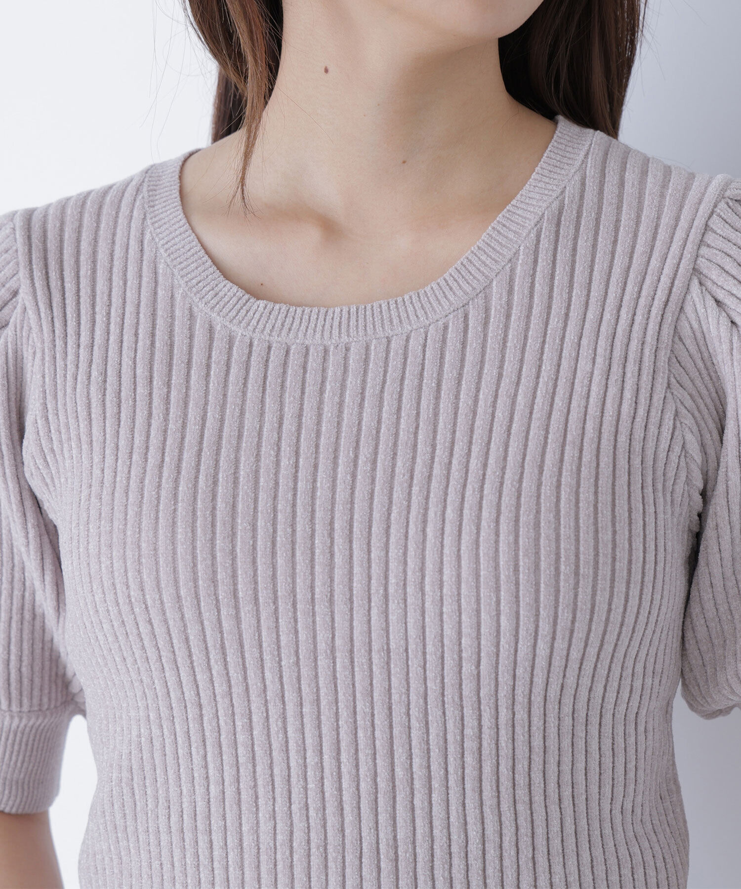  「ギャザースリーブモールニット」|ニット・セーター|