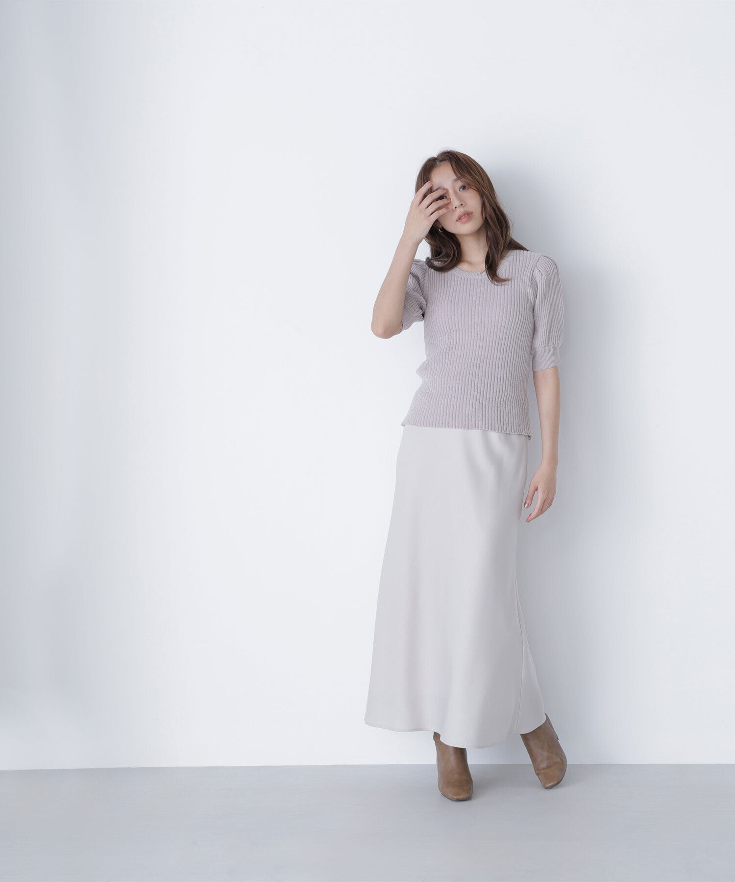  「ギャザースリーブモールニット」|ニット・セーター|