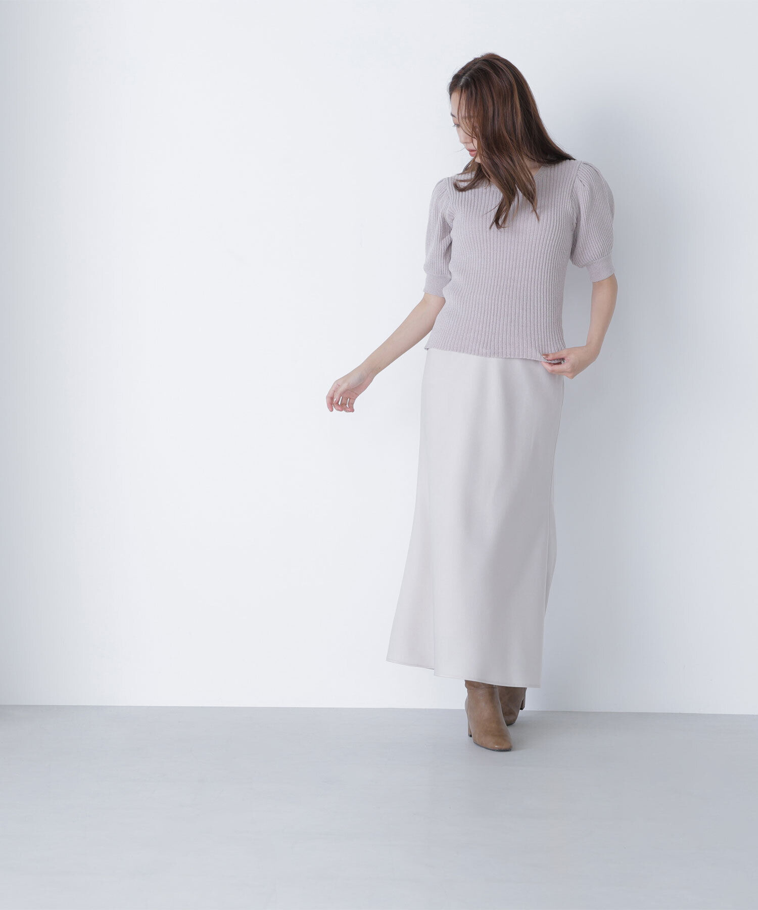  「ギャザースリーブモールニット」|ニット・セーター|