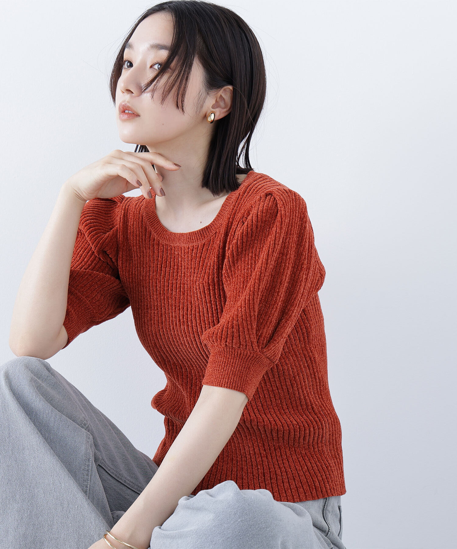 「ギャザースリーブモールニット」|ニット・セーター|ブリックオレ 1