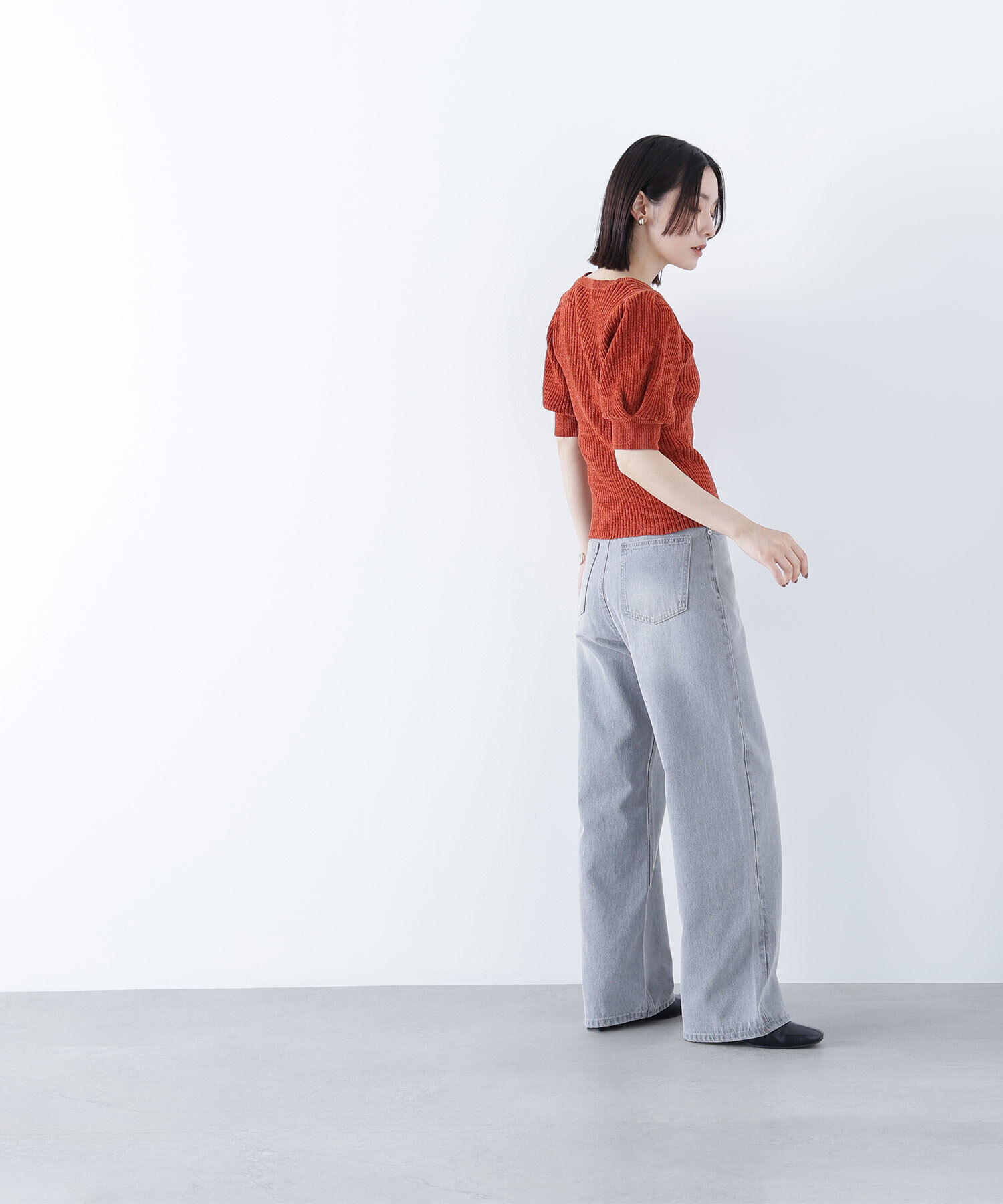  「ギャザースリーブモールニット」|ニット・セーター|