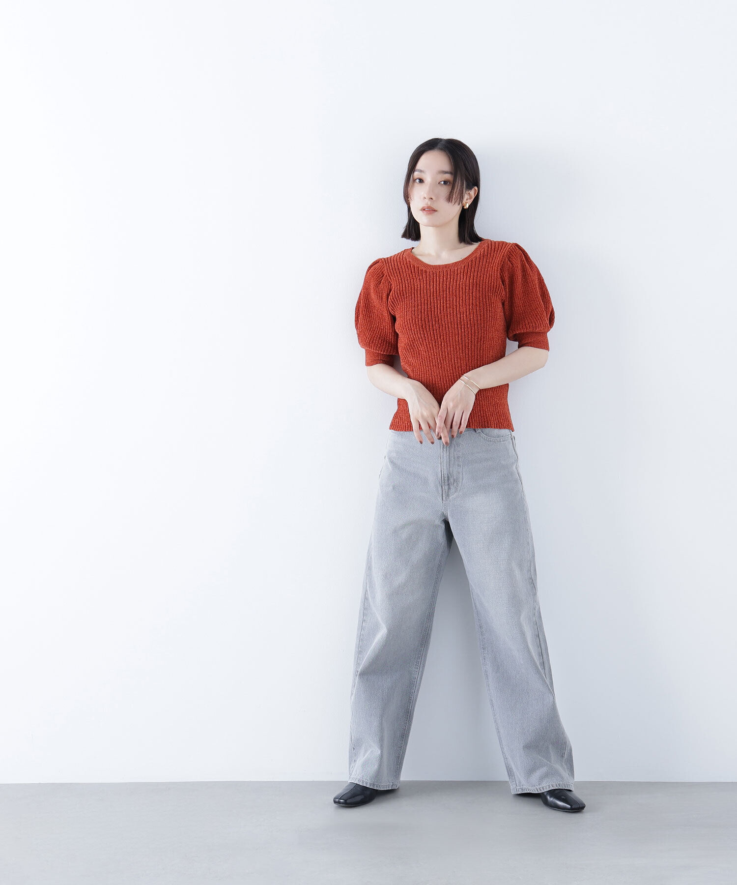  「ギャザースリーブモールニット」|ニット・セーター|