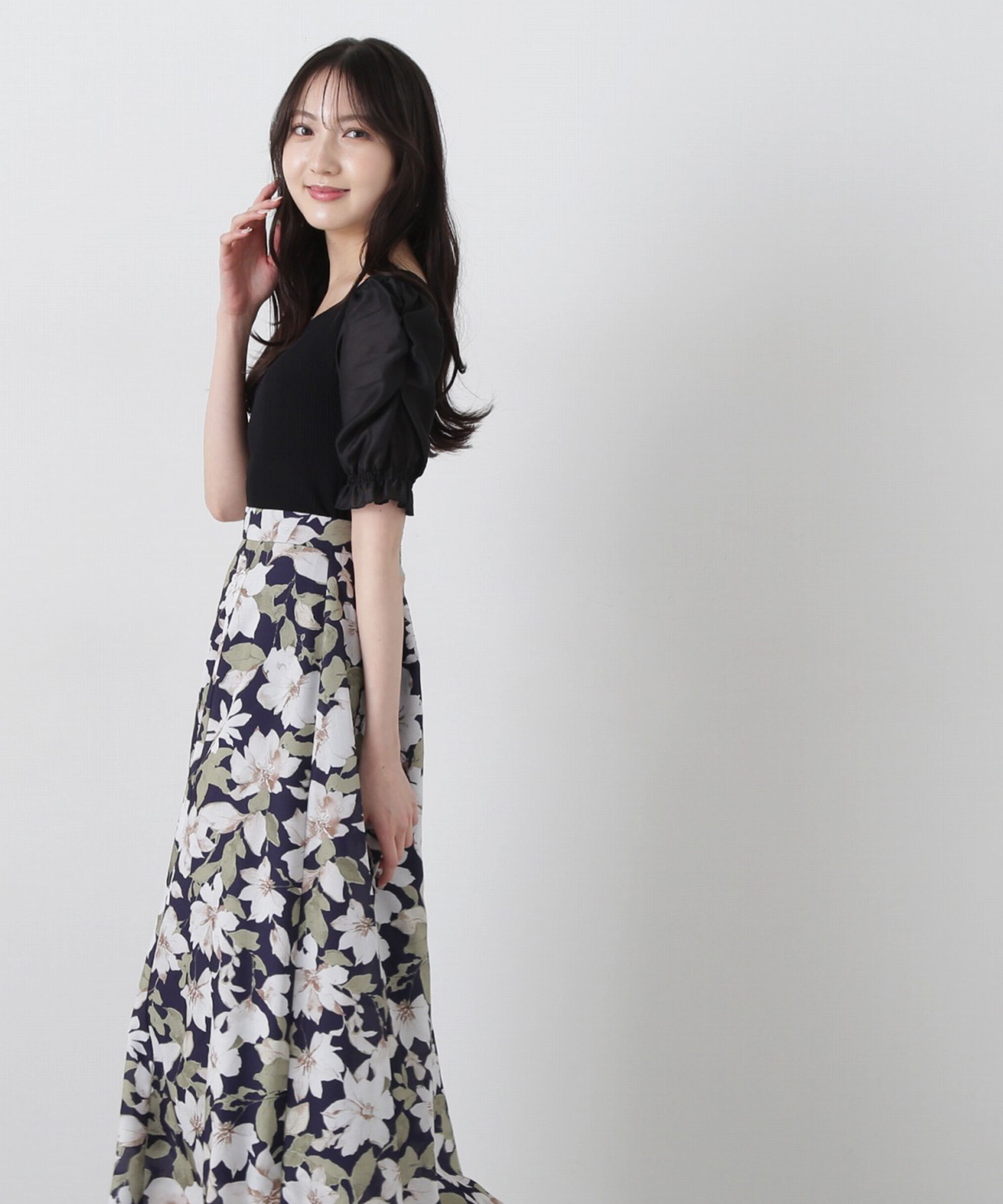 PROPORTION BODY DRESSING「シアーギャザースリーブニット」|ニット・セーター|