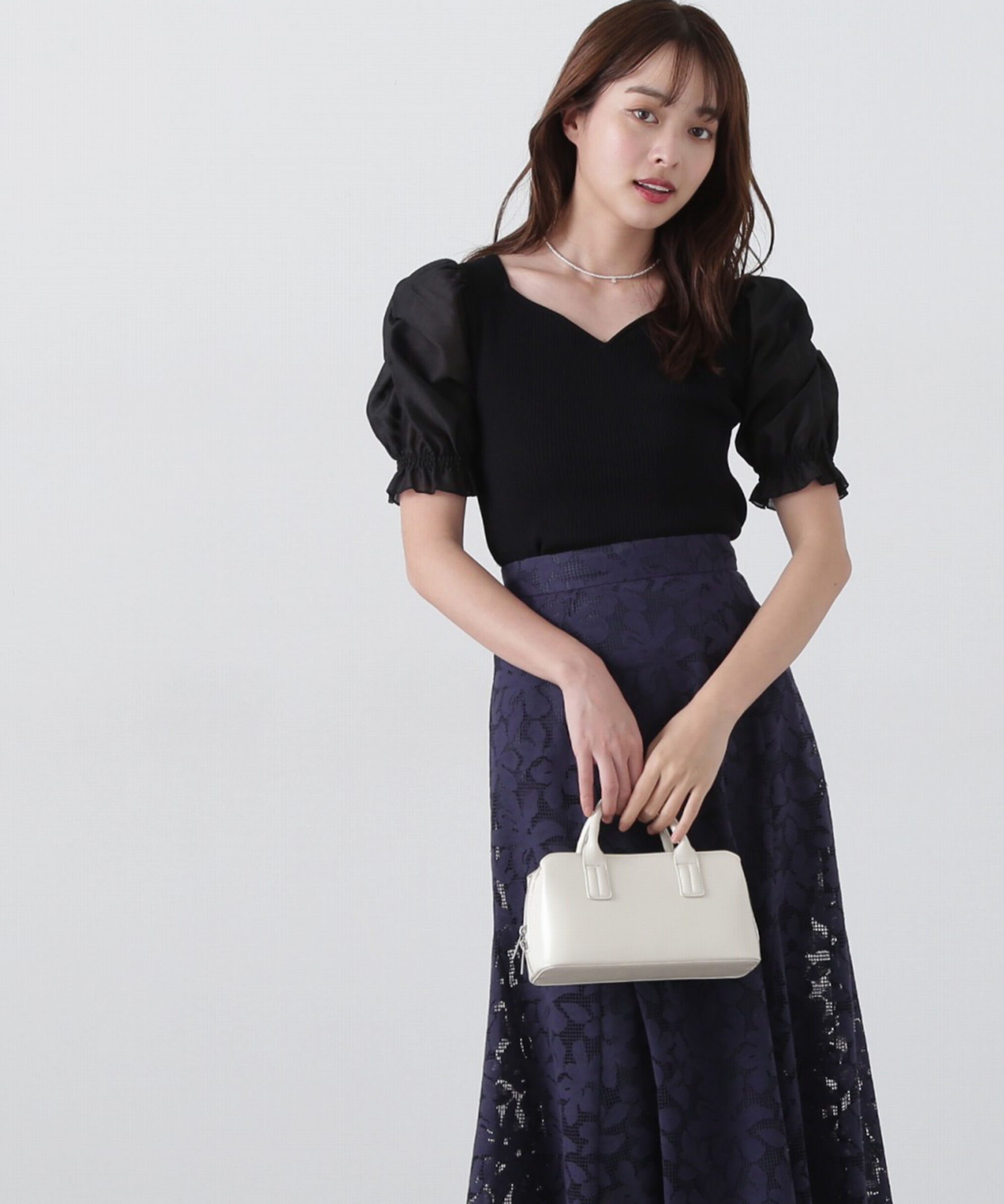 PROPORTION BODY DRESSING「シアーギャザースリーブニット」|ニット・セーター|