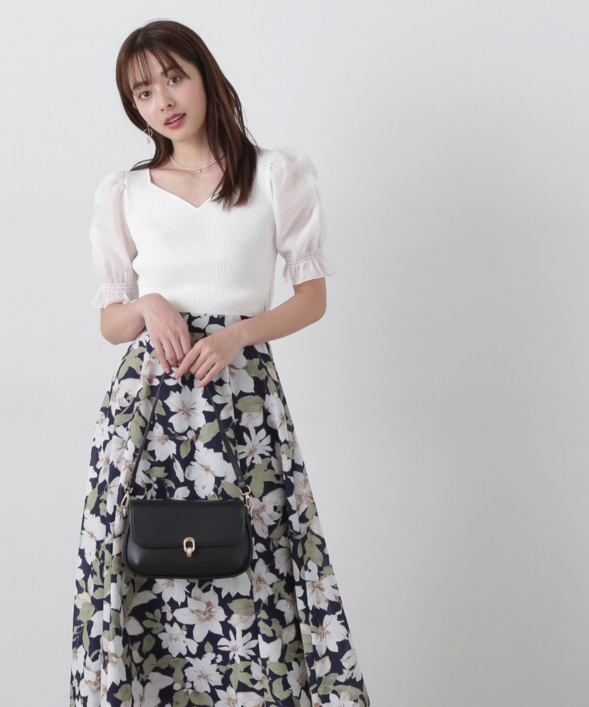 PROPORTION BODY DRESSING「シアーギャザースリーブニット」|ニット・セーター|