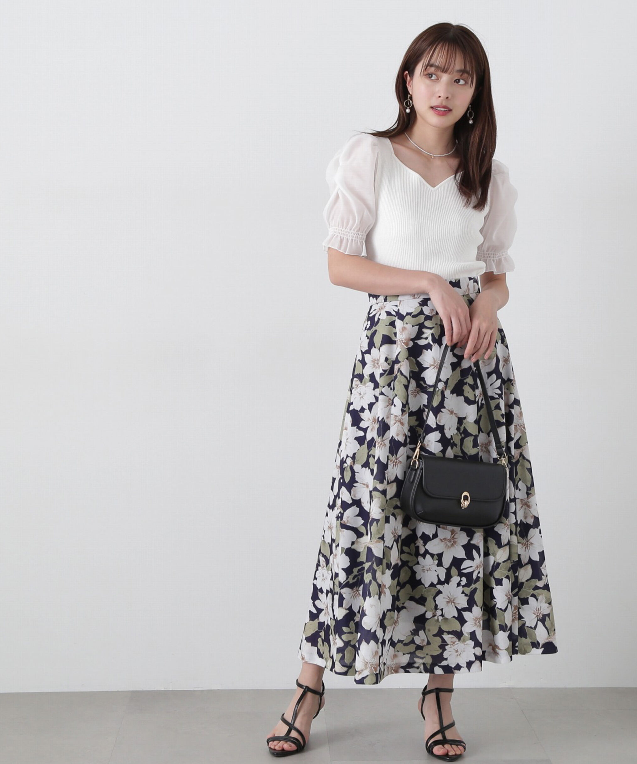 PROPORTION BODY DRESSING「シアーギャザースリーブニット」|ニット・セーター|