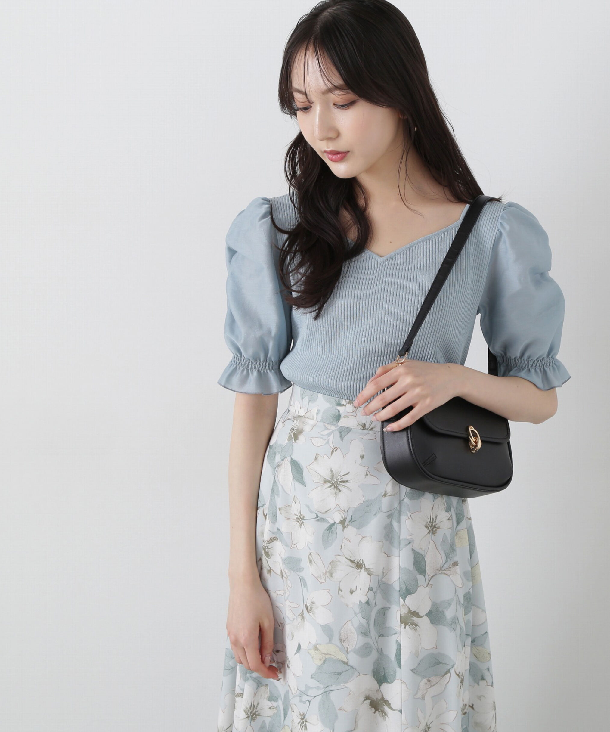 PROPORTION BODY DRESSING「シアーギャザースリーブニット」|ニット・セーター|