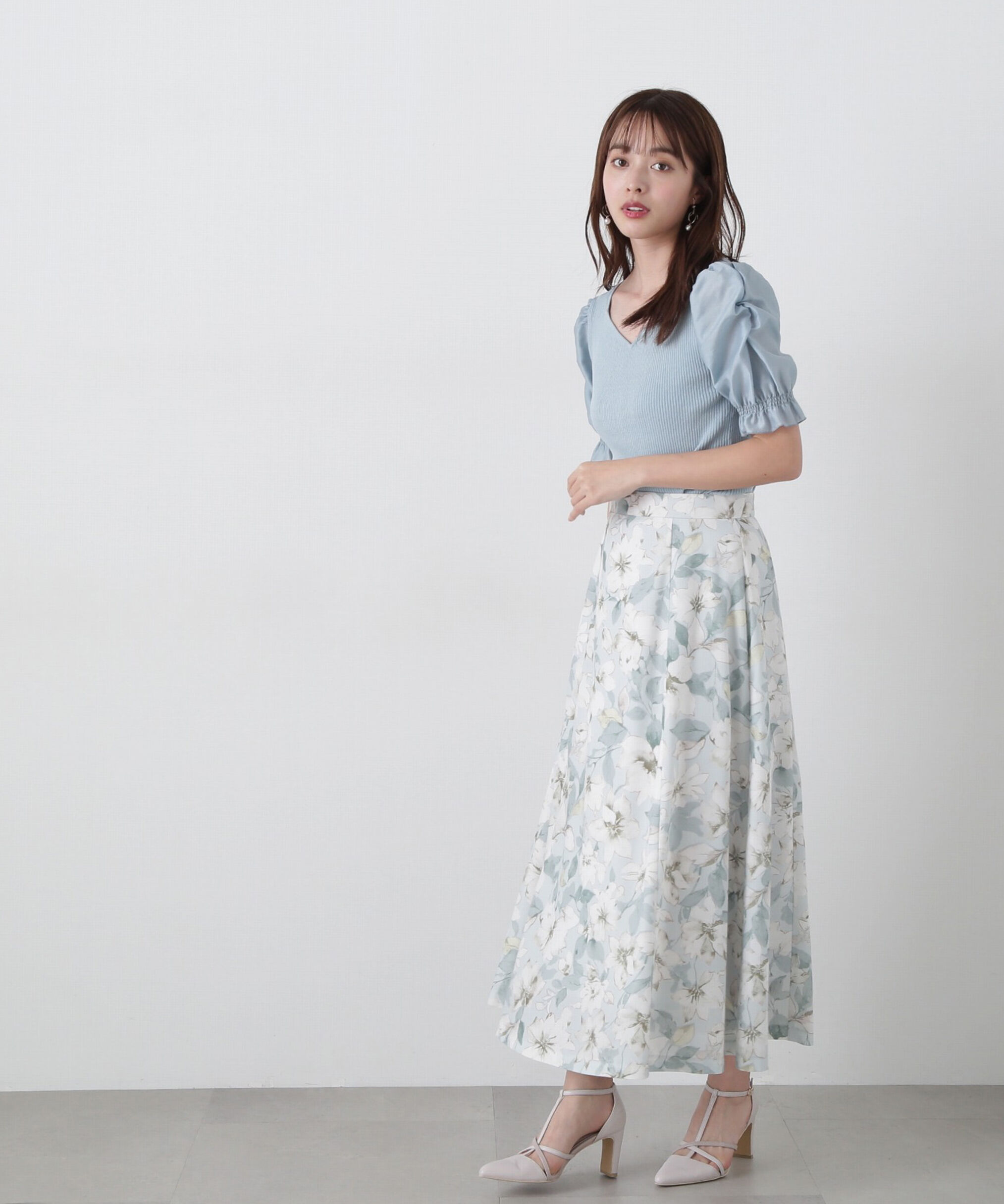 PROPORTION BODY DRESSING「シアーギャザースリーブニット」|ニット・セーター|