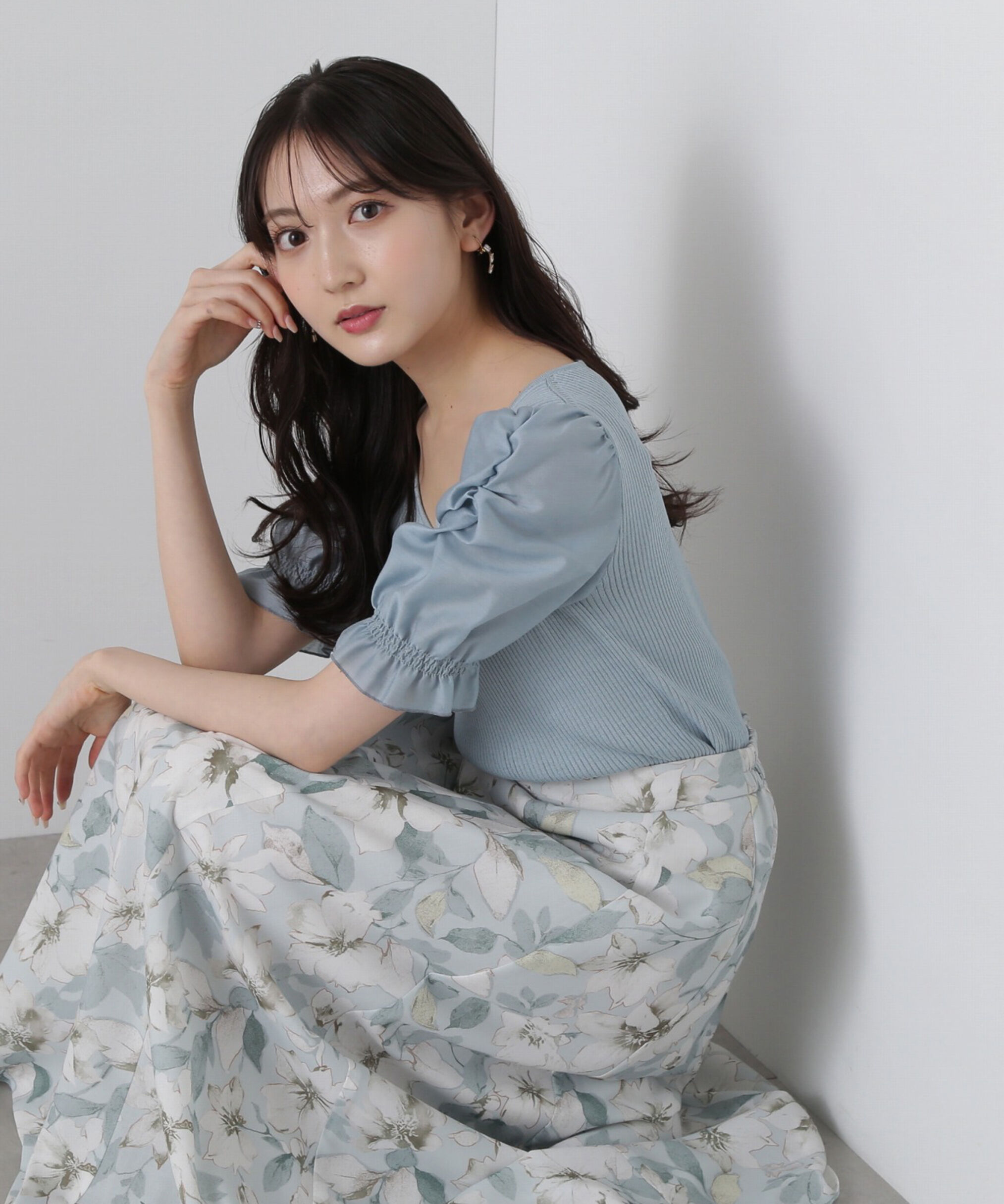 PROPORTION BODY DRESSING「シアーギャザースリーブニット」|ニット・セーター|