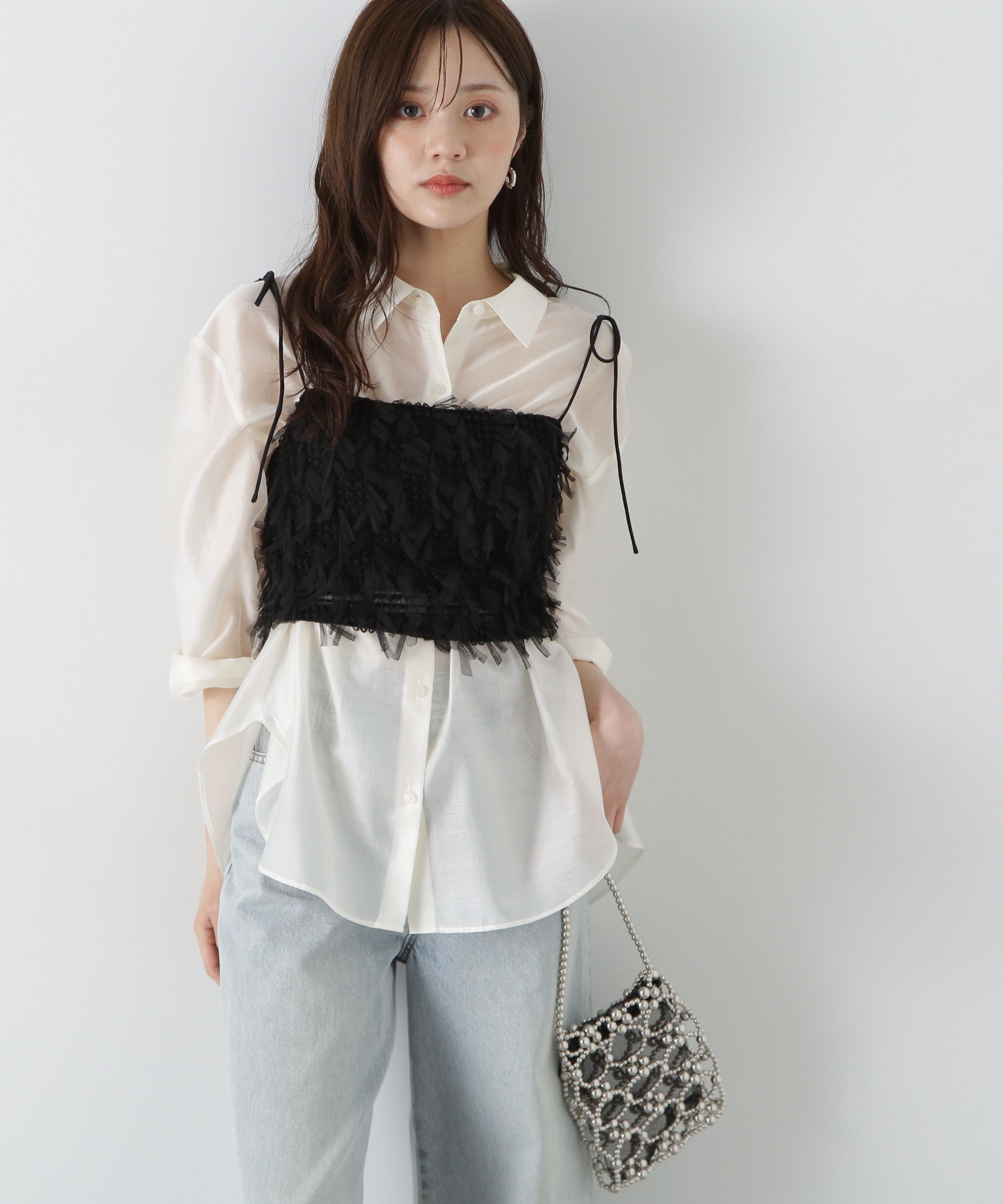 PROPORTION BODY DRESSING「シアーシャーリングブラウス」|シャツ・ブラウス|