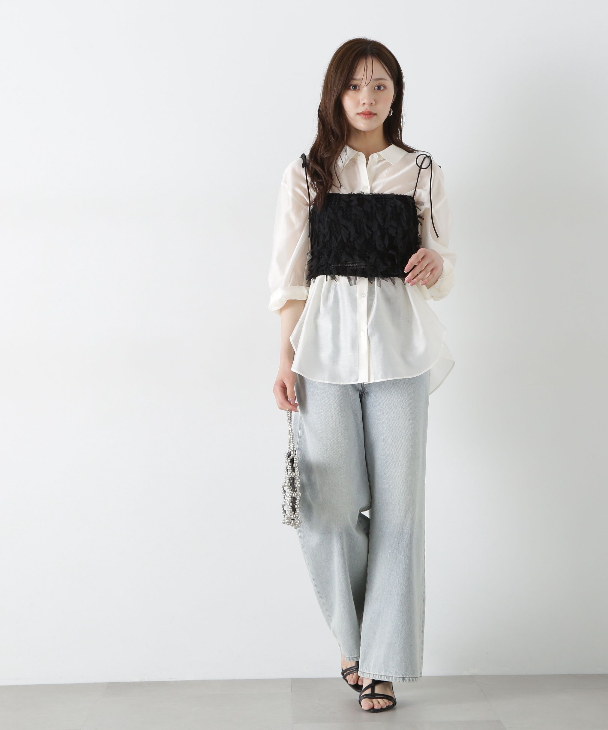 PROPORTION BODY DRESSING「シアーシャーリングブラウス」|シャツ・ブラウス|