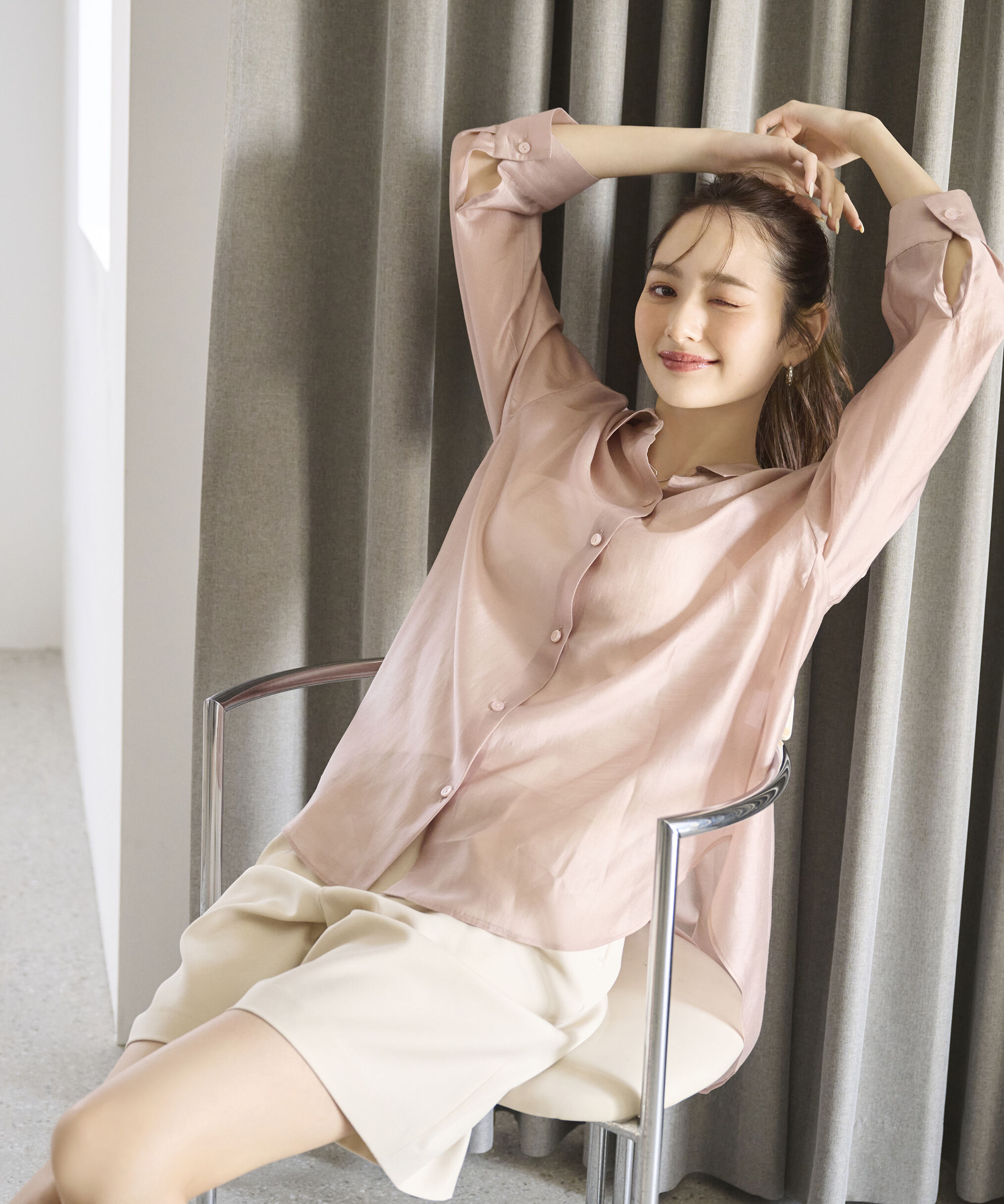 PROPORTION BODY DRESSING「シアーシャーリングブラウス」|シャツ・ブラウス|