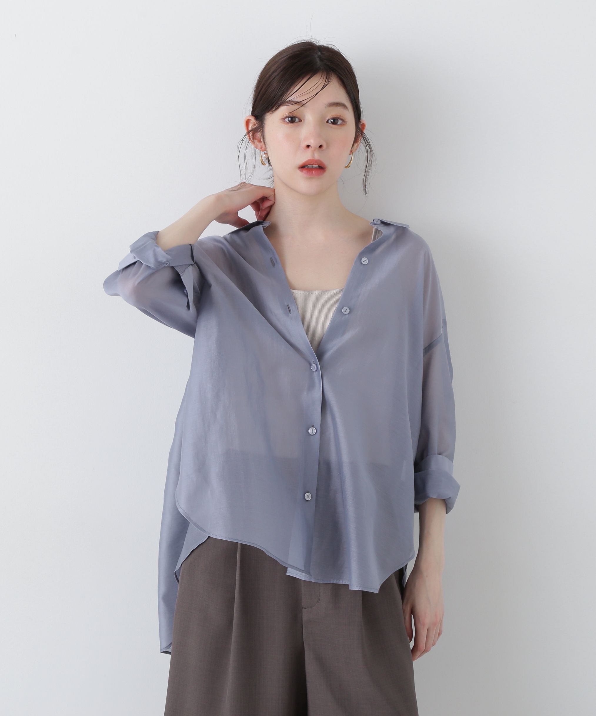 PROPORTION BODY DRESSING「シアーシャーリングブラウス」|シャツ・ブラウス|