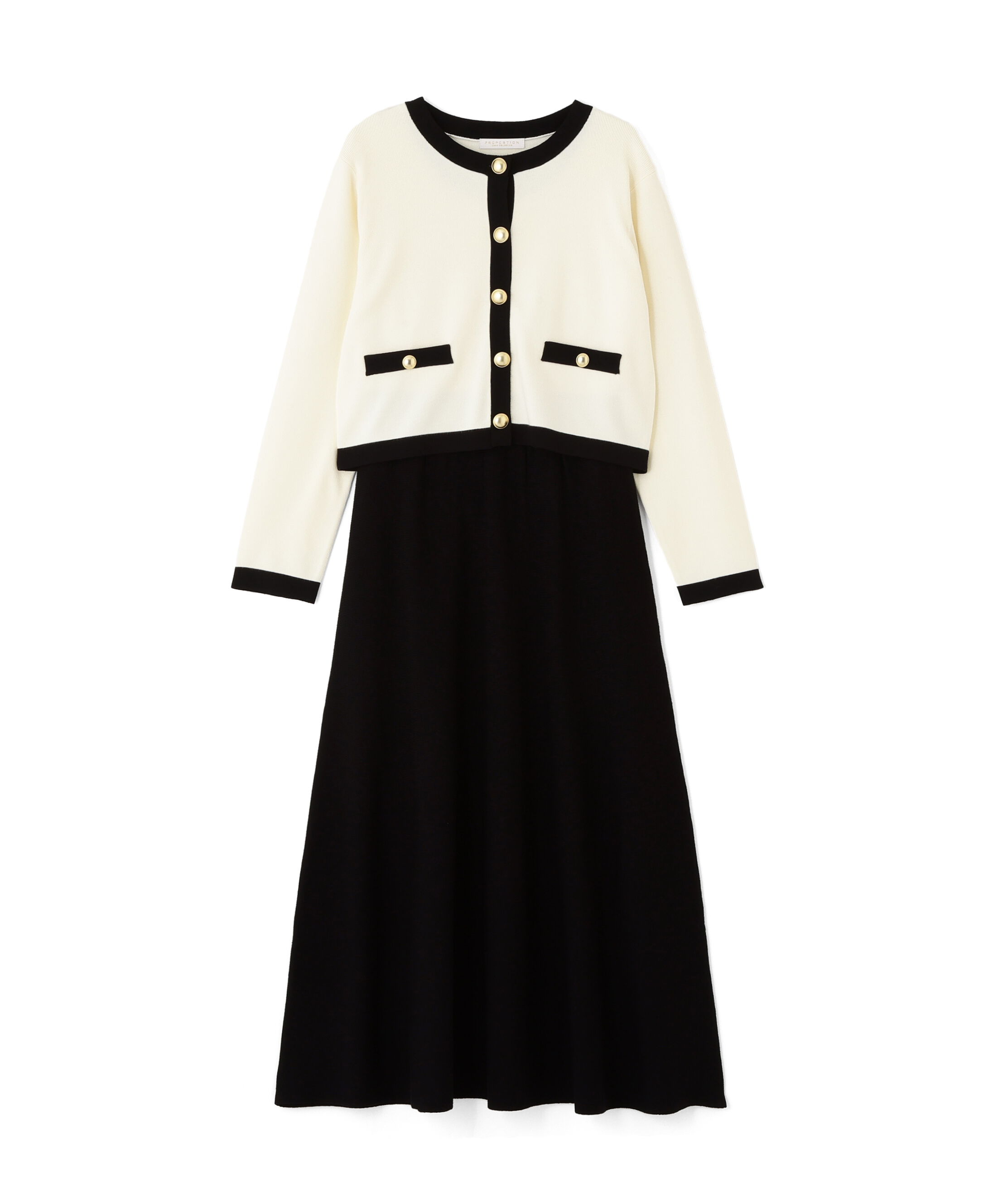 PROPORTION BODY DRESSING「バイカラーカーデセットアップ」|ワンピース|
